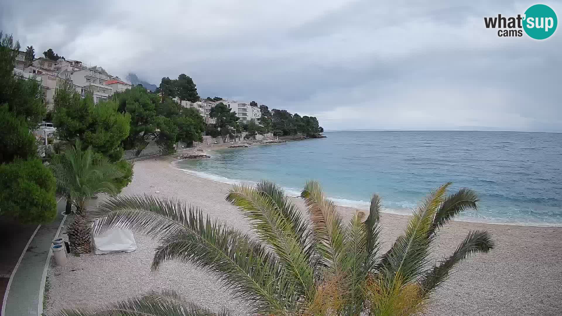 Webcam Lučica Strand Beach Brela – Liveblick von der Adriaküste