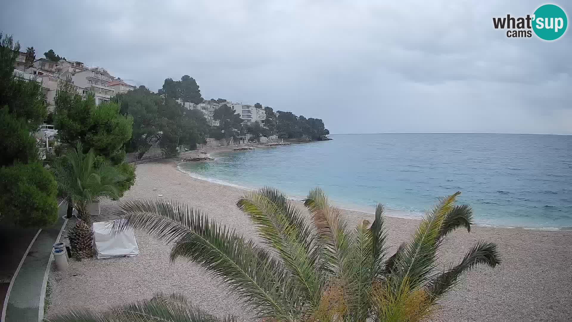 Webcam Lučica Strand Beach Brela – Liveblick von der Adriaküste