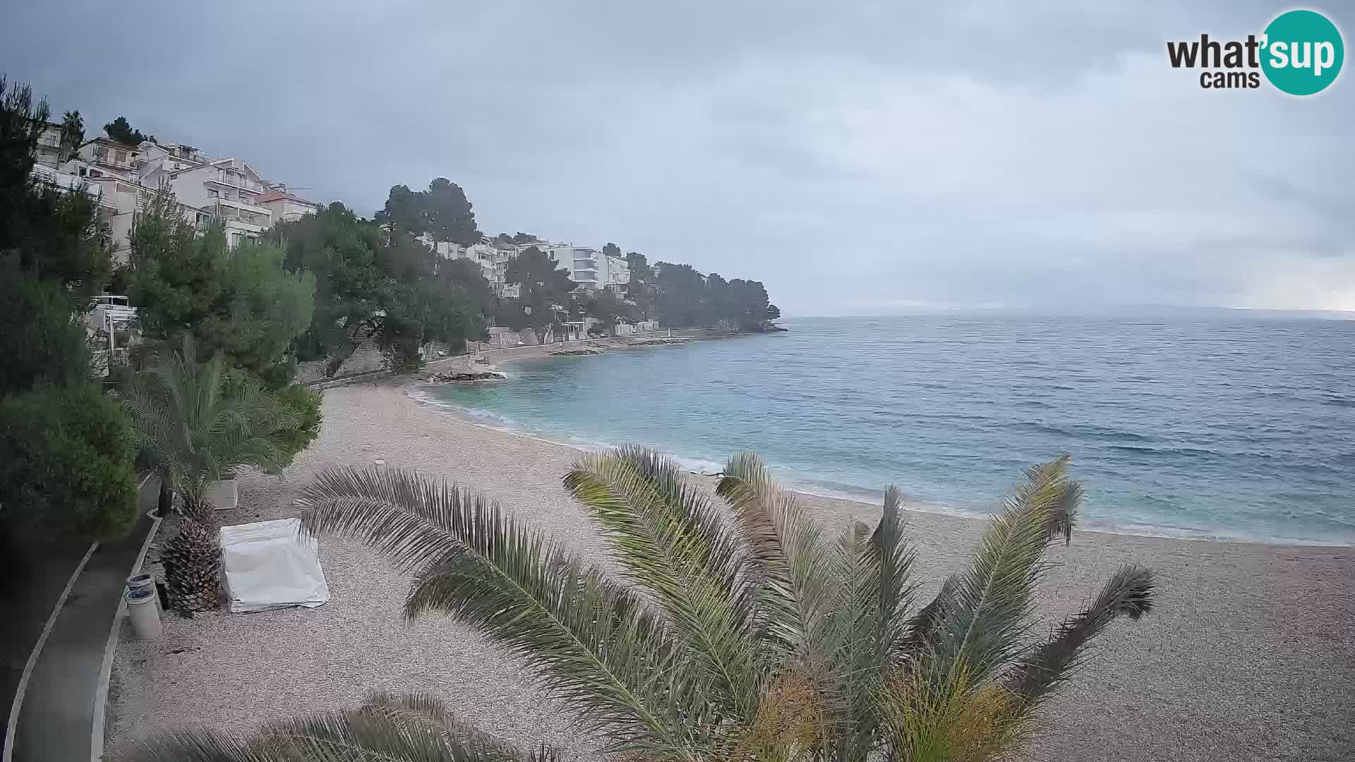 Webcam Lučica Strand Beach Brela – Liveblick von der Adriaküste