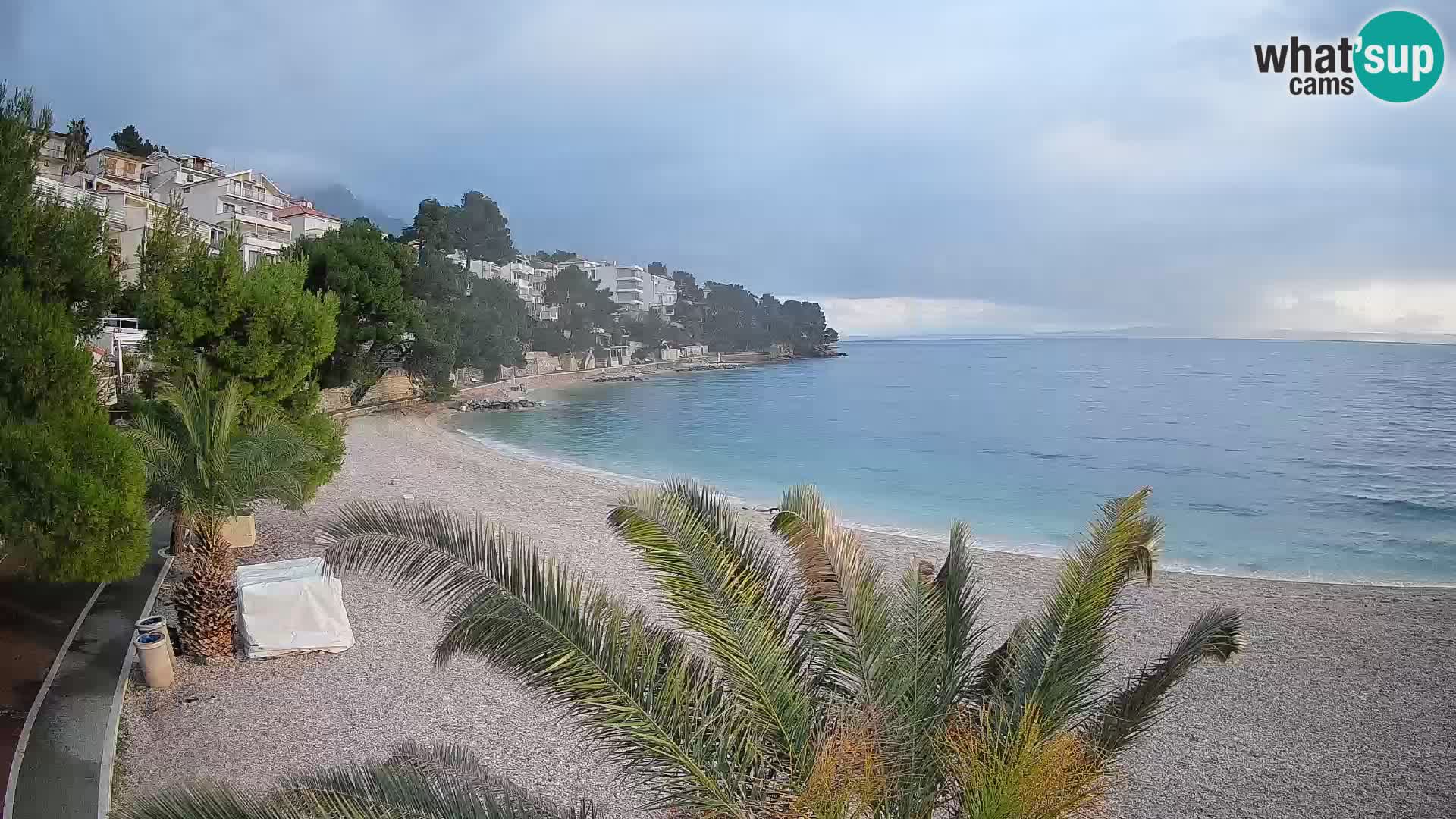 Webcam Lučica Strand Beach Brela – Liveblick von der Adriaküste