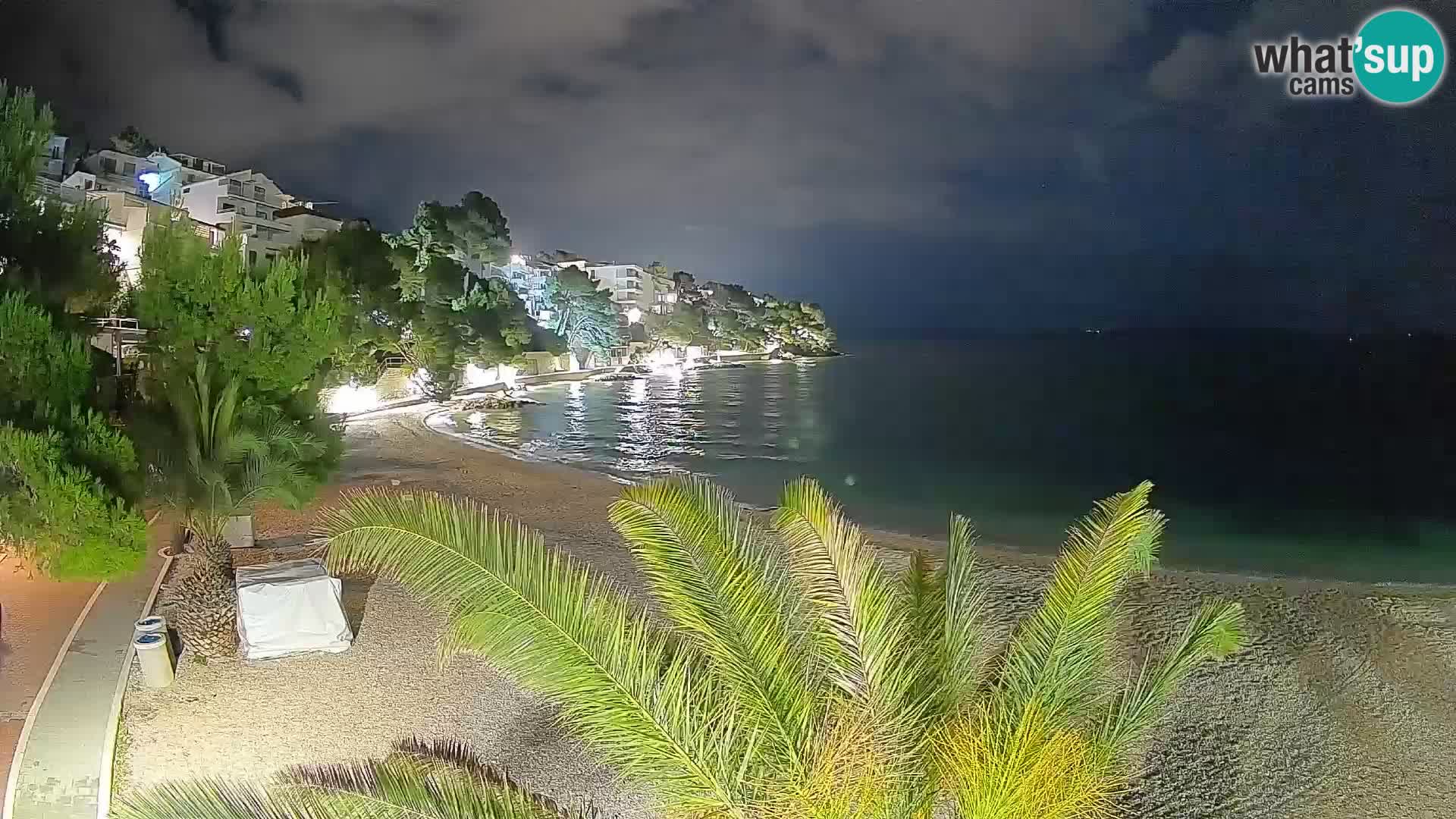 Web kamera Plaža Lučica Brela – Pogled uživo na jadransku obalu