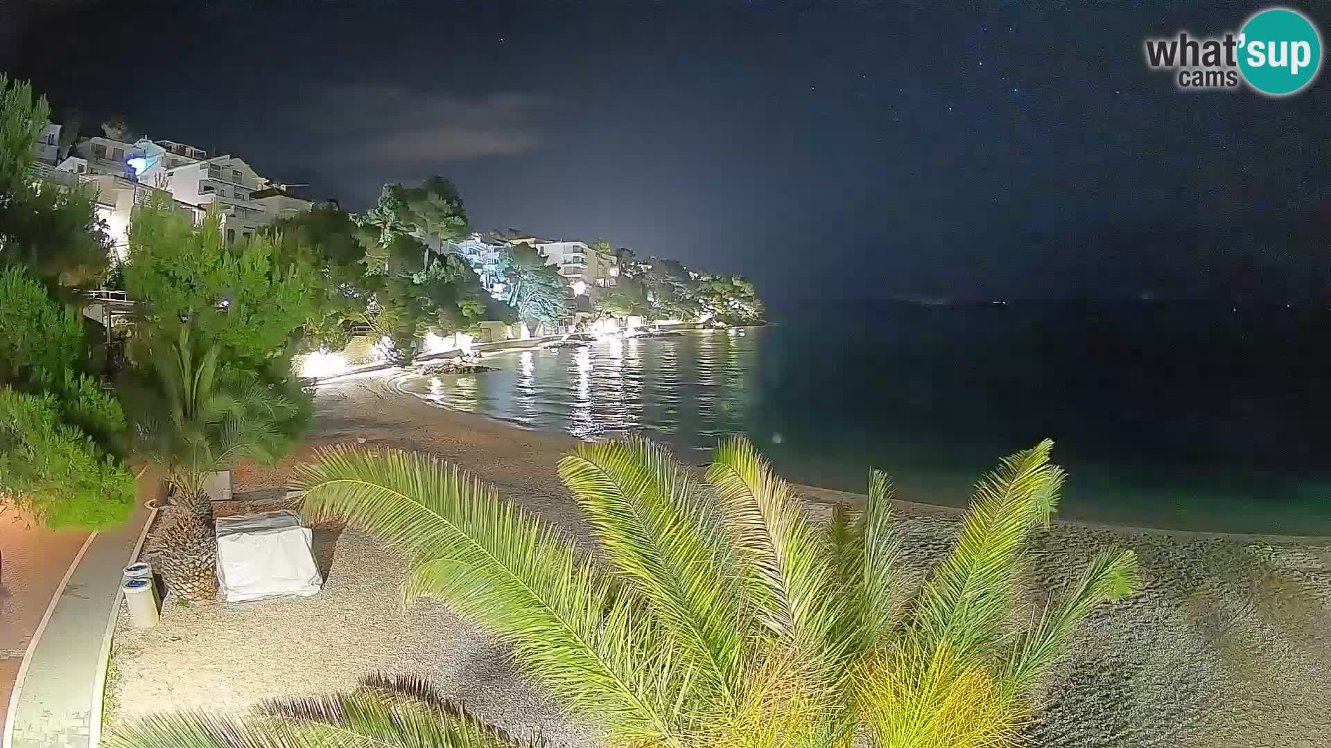 Web kamera Plaža Lučica Brela – Pogled uživo na jadransku obalu