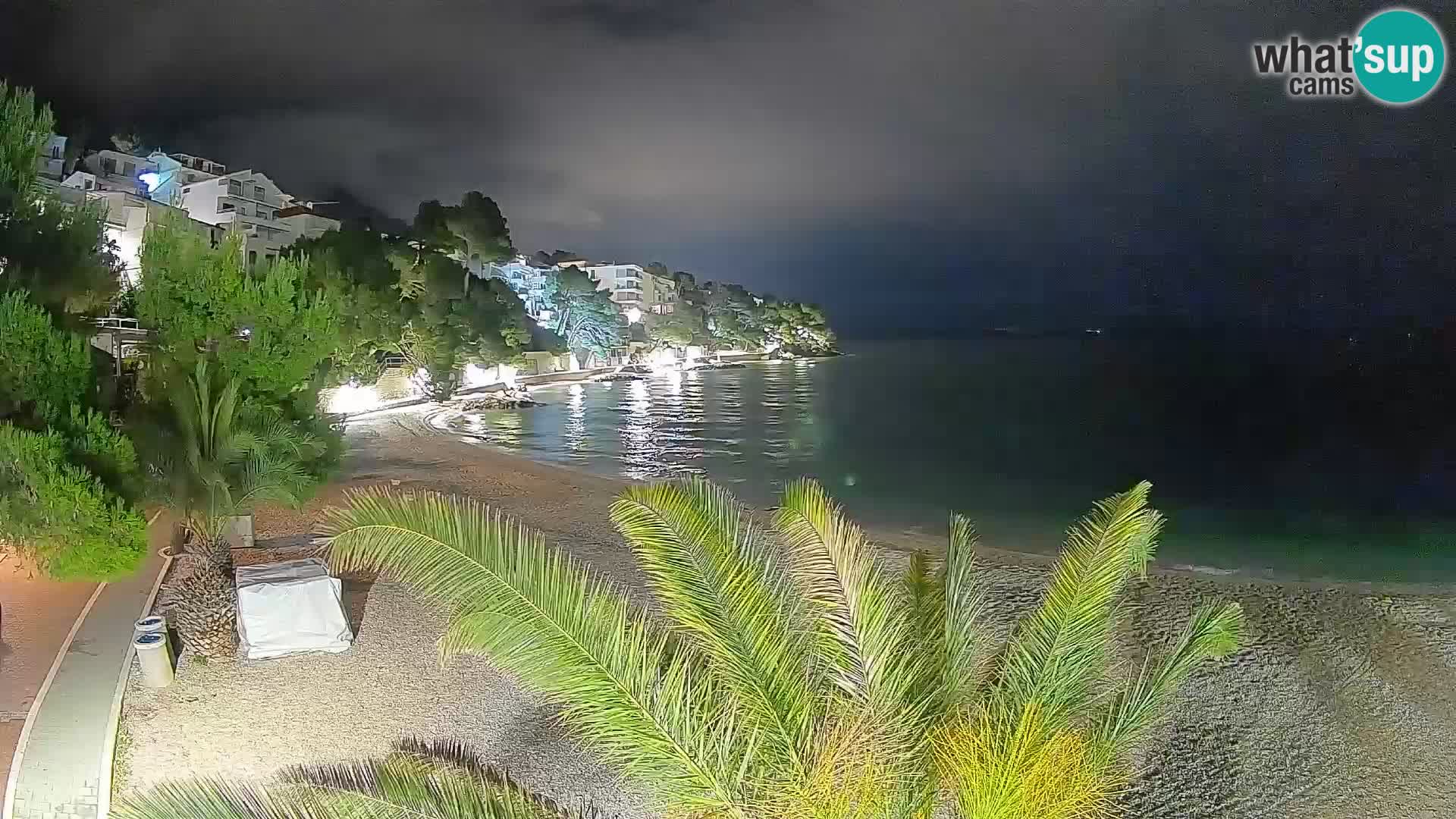 Webcam Lučica Strand Beach Brela – Liveblick von der Adriaküste