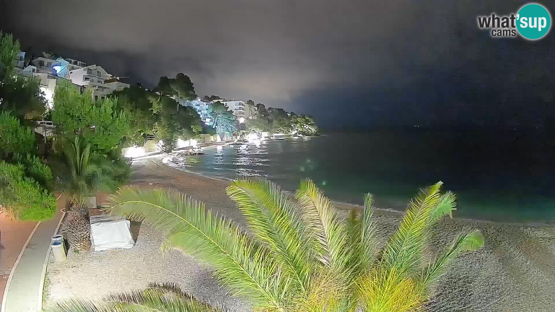 Webcam Lučica Strand Beach Brela – Liveblick von der Adriaküste