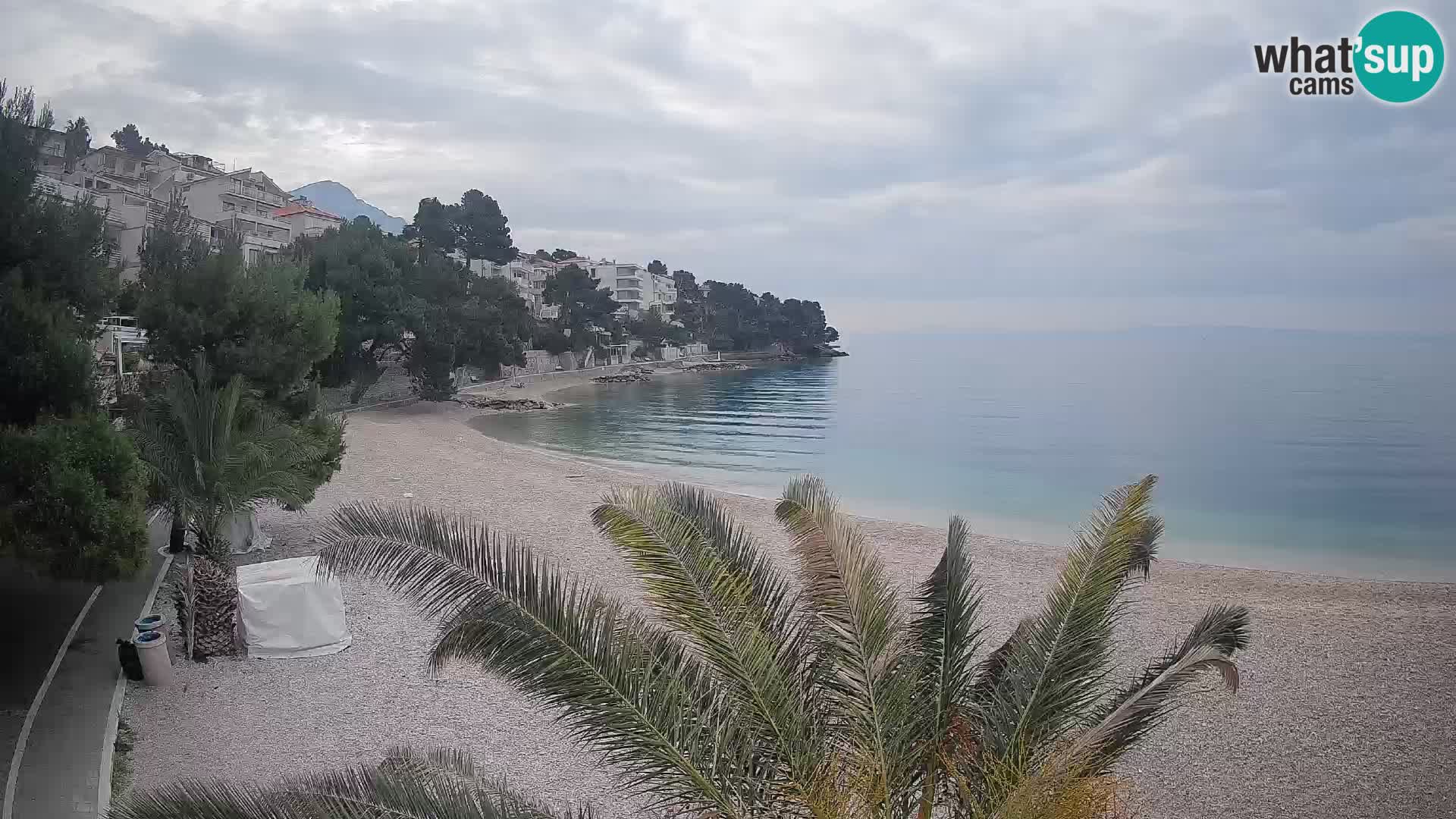Webcam Lučica Strand Beach Brela – Liveblick von der Adriaküste
