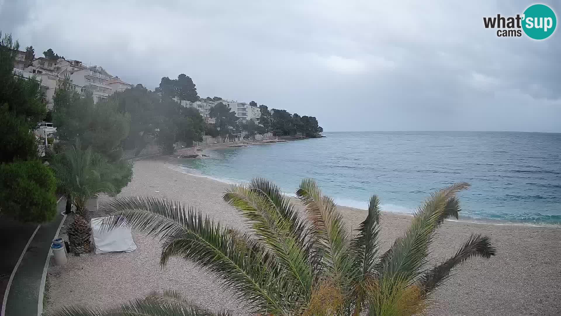 Webcam Lučica Strand Beach Brela – Liveblick von der Adriaküste