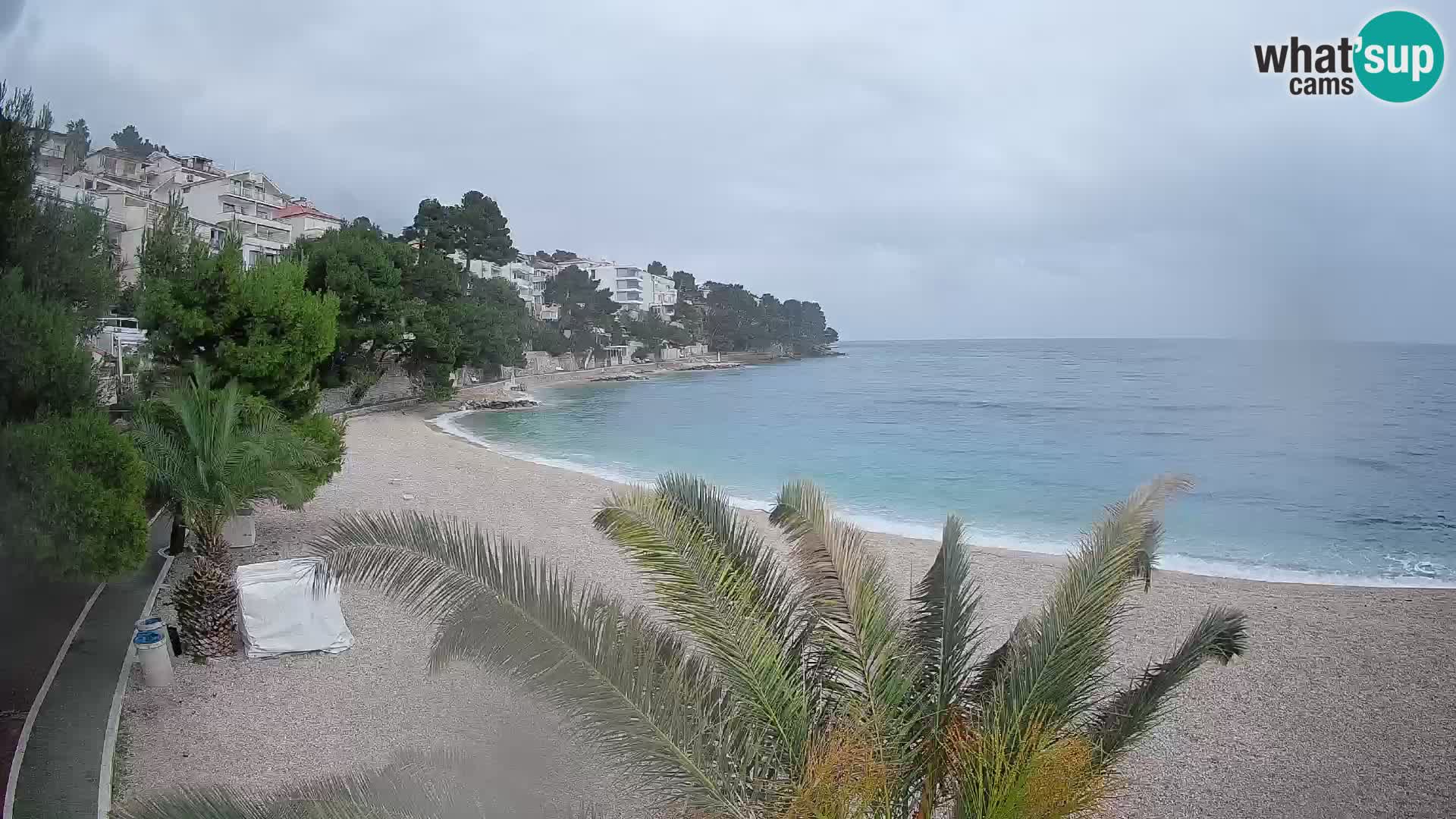 Webcam Plage Lučica Brela – Vue en direct sur la côte adriatique