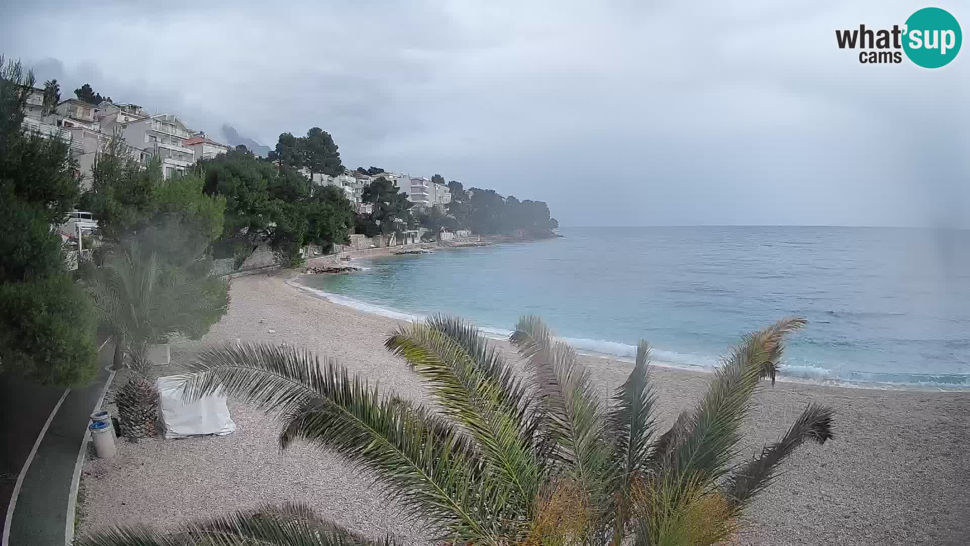 Webcam Lučica Strand Beach Brela – Liveblick von der Adriaküste