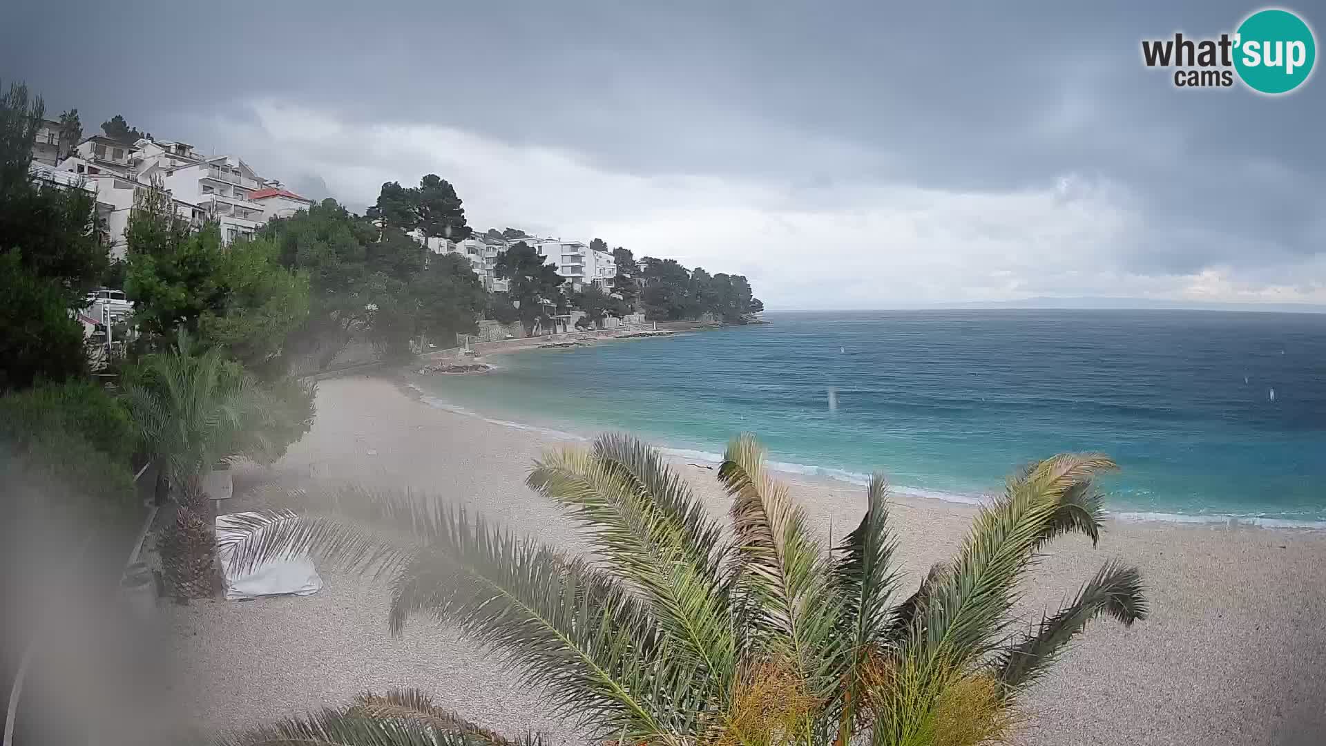 Webcam Lučica Strand Beach Brela – Liveblick von der Adriaküste