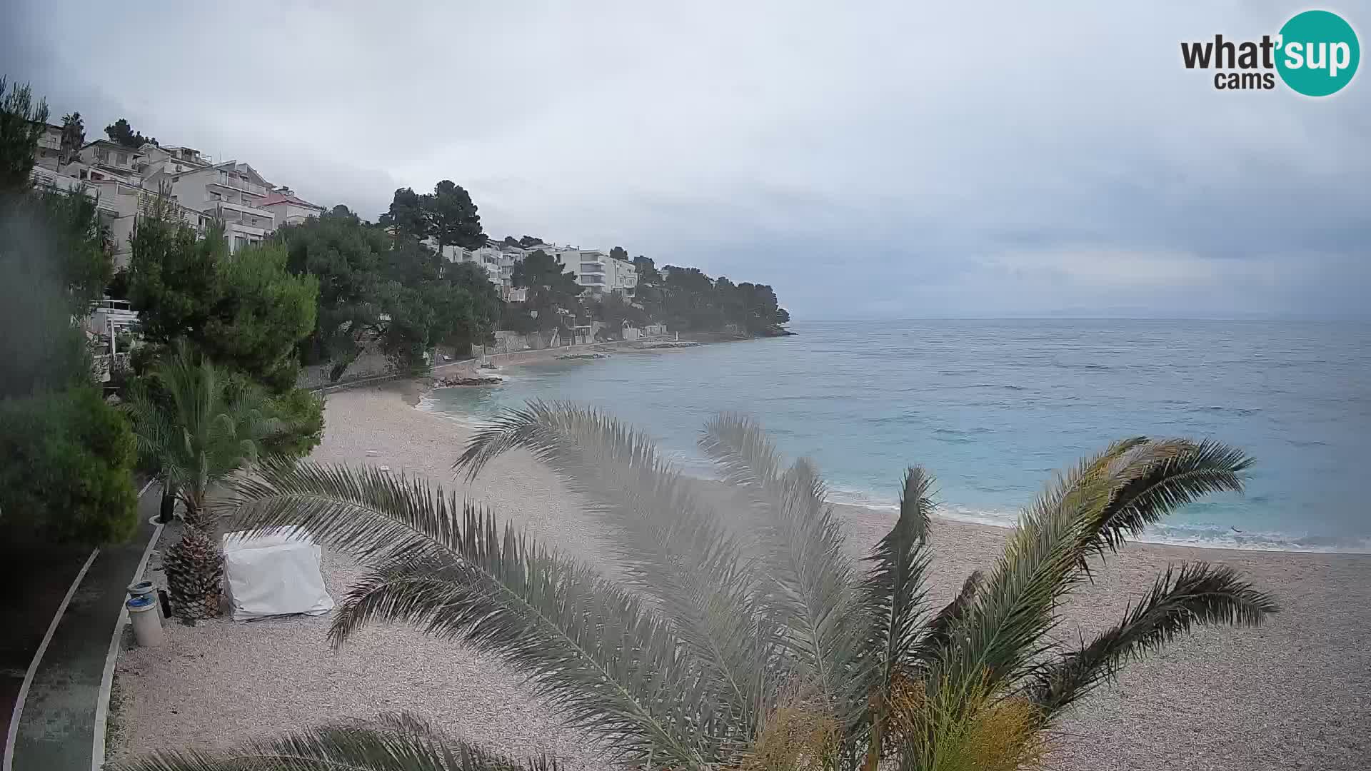 Webcam Plage Lučica Brela – Vue en direct sur la côte adriatique