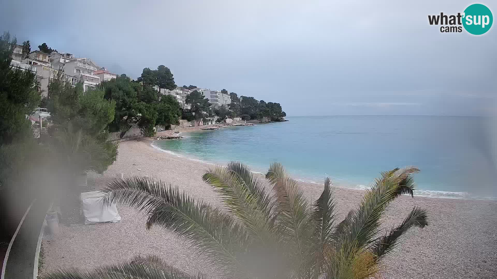 Webcam Lučica Strand Beach Brela – Liveblick von der Adriaküste