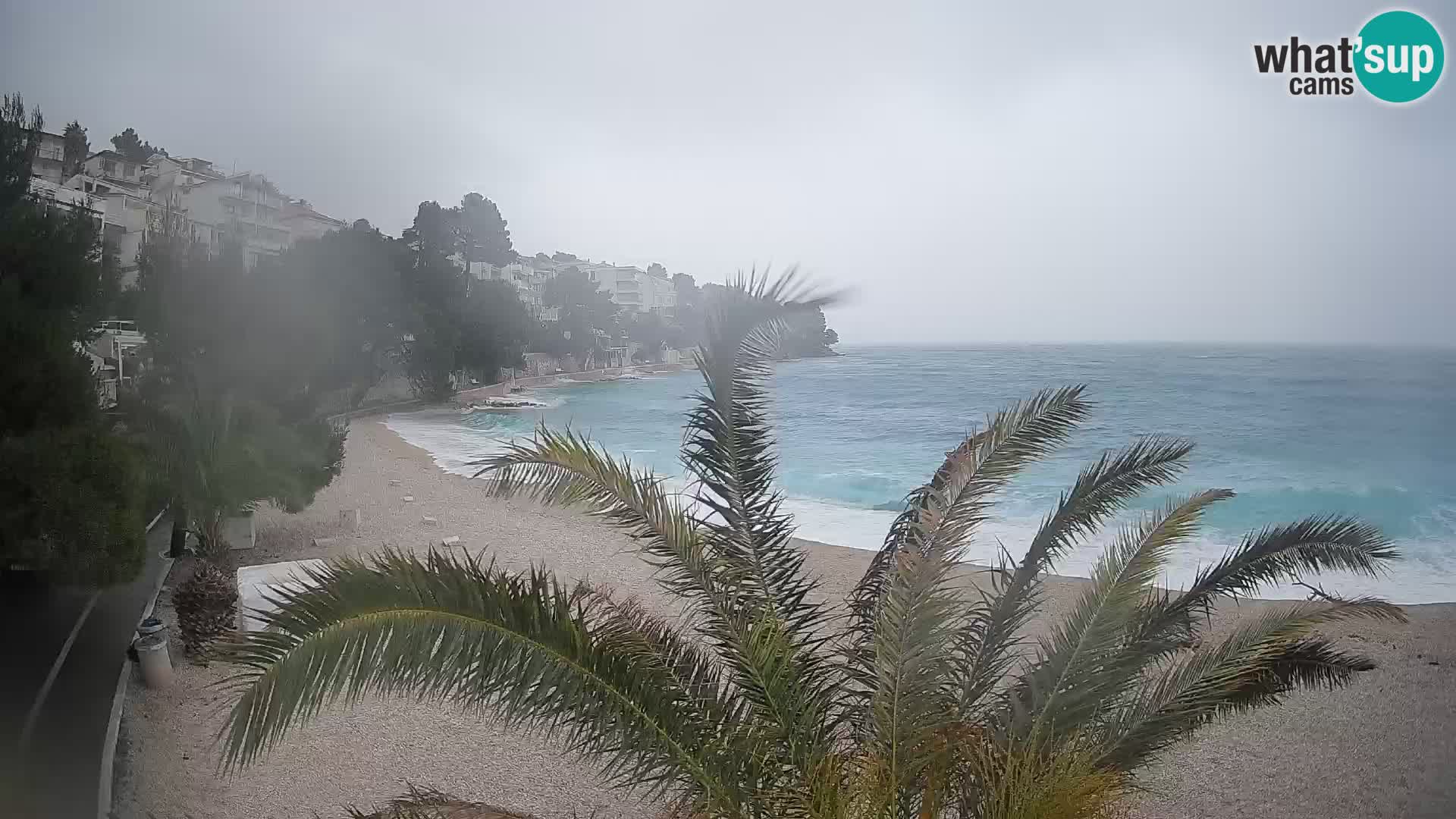 Webcam Lučica Strand Beach Brela – Liveblick von der Adriaküste