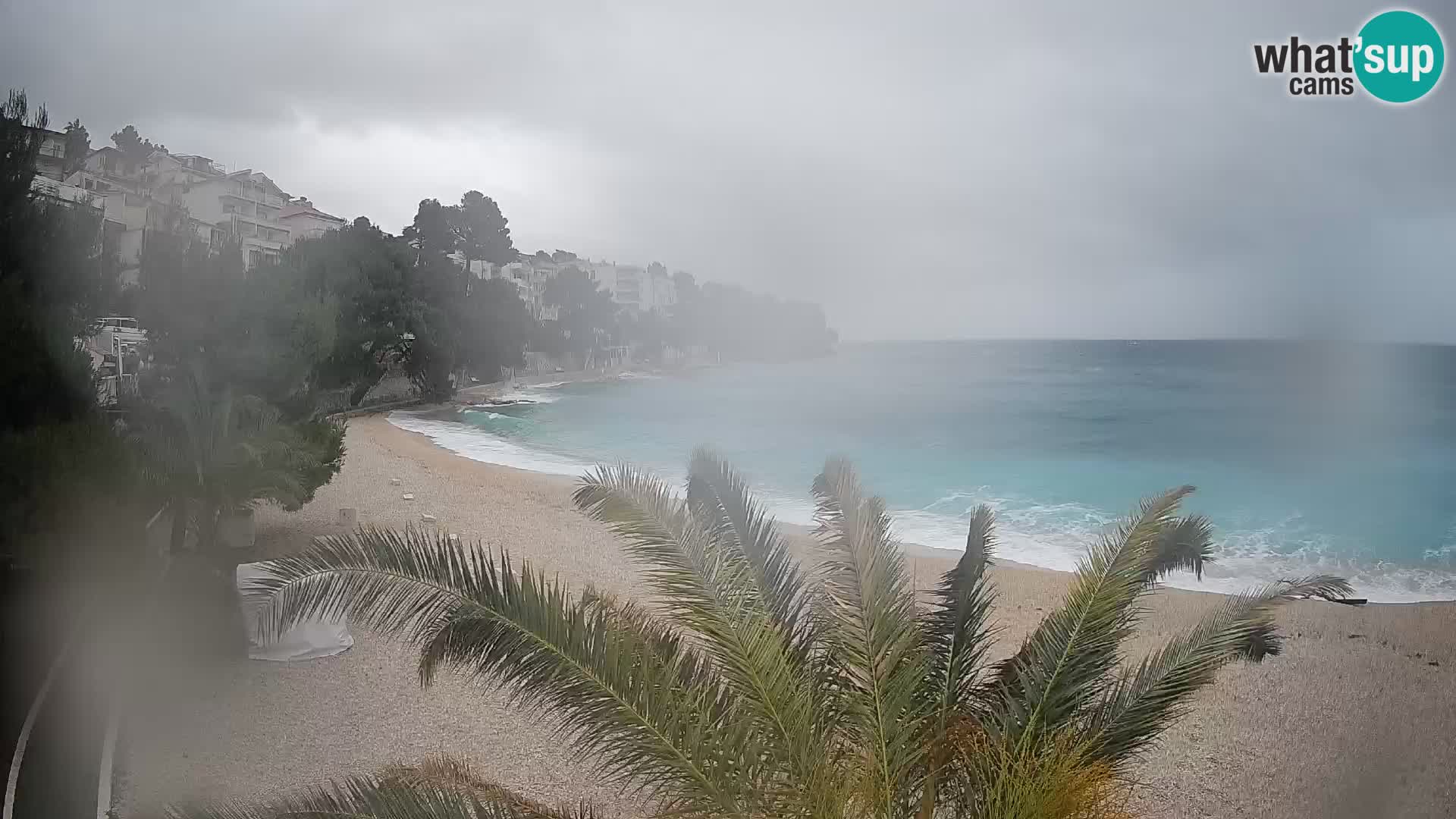Webcam Lučica Strand Beach Brela – Liveblick von der Adriaküste