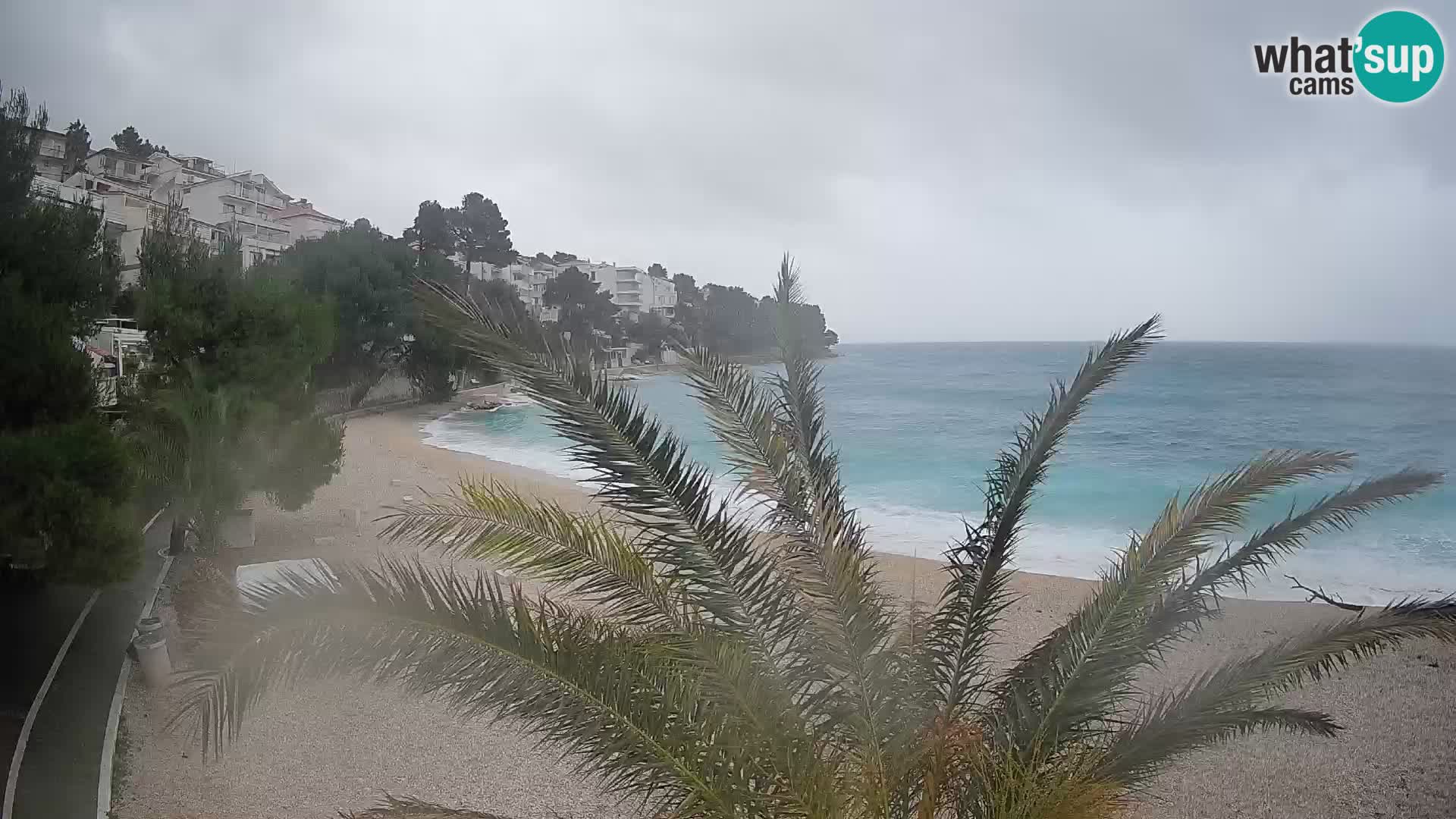 Webcam Lučica Strand Beach Brela – Liveblick von der Adriaküste