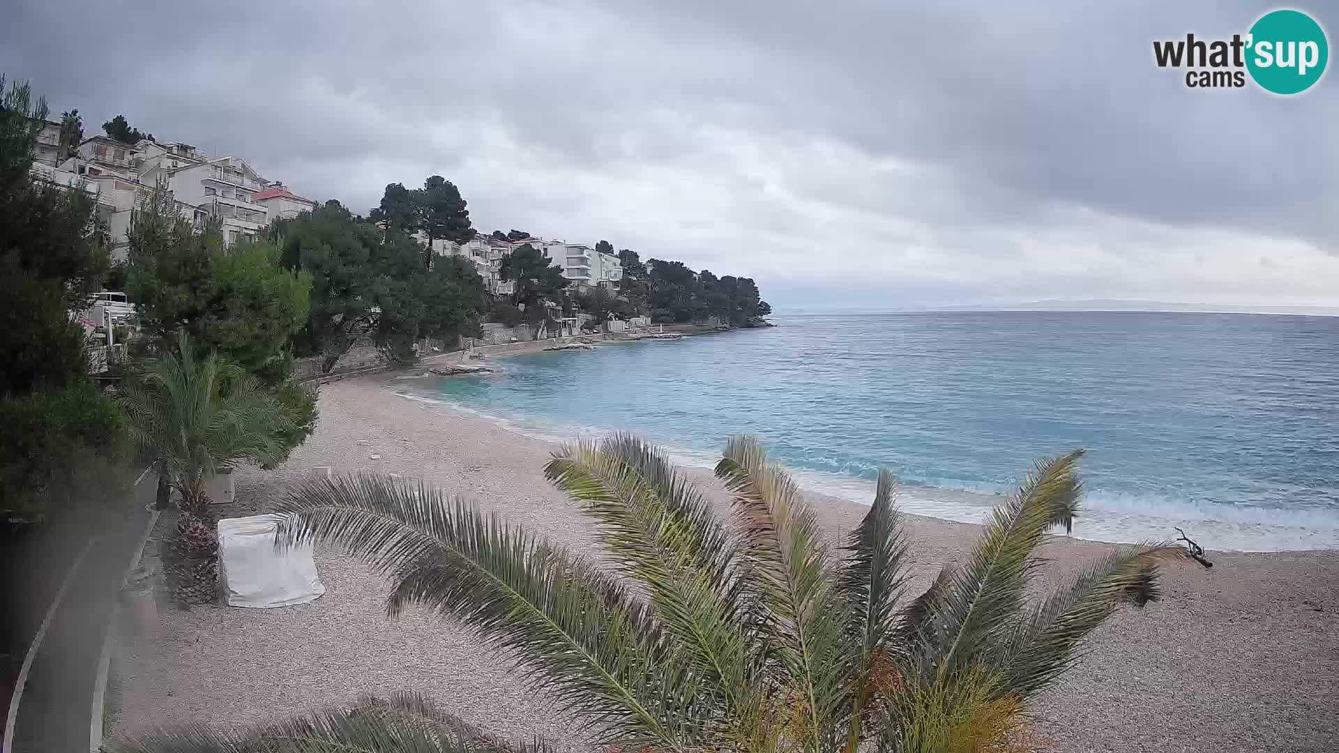 Webcam Lučica Strand Beach Brela – Liveblick von der Adriaküste
