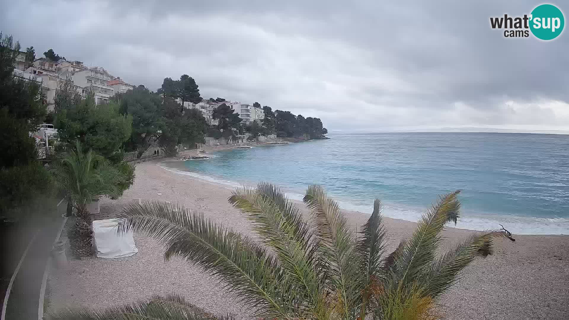Webcam Lučica Strand Beach Brela – Liveblick von der Adriaküste
