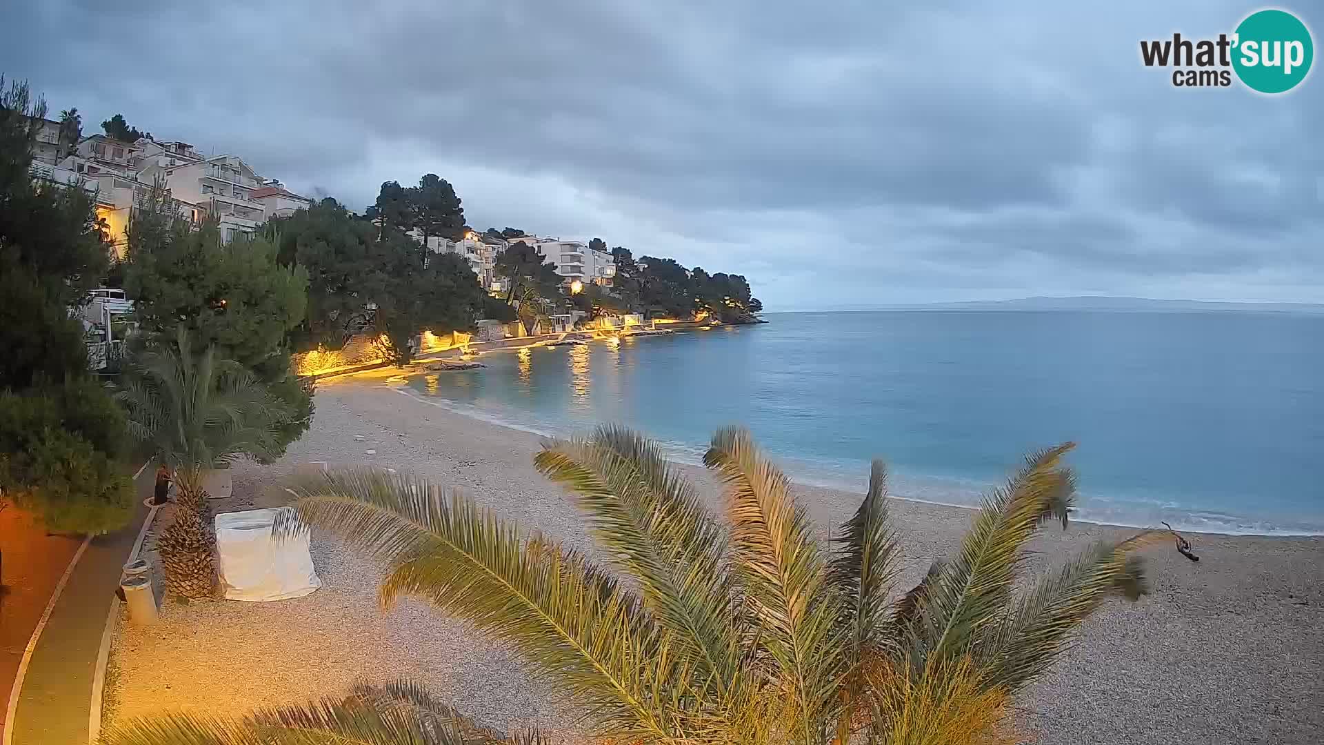 Webcam Lučica Strand Beach Brela – Liveblick von der Adriaküste