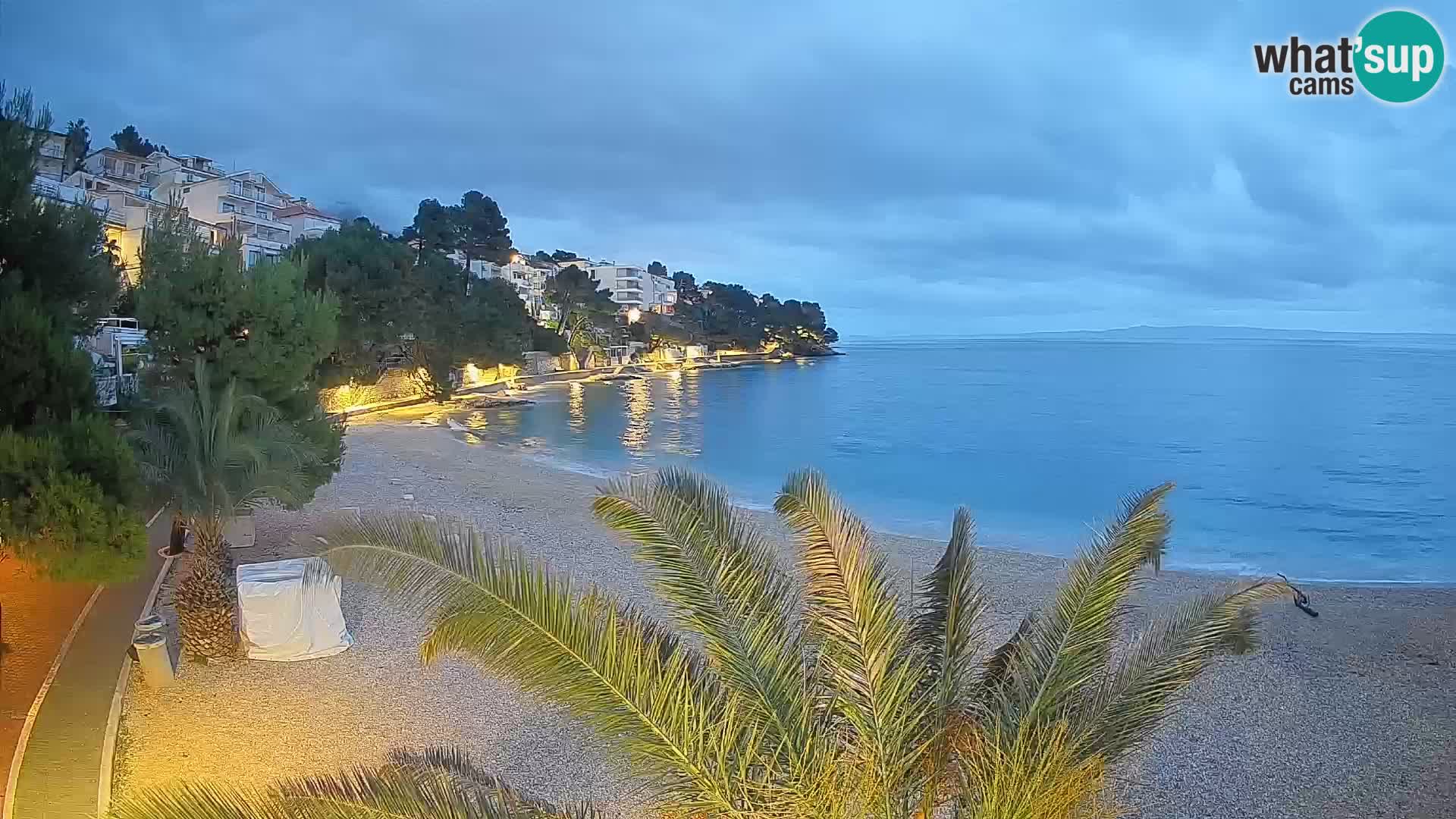 Webcam Lučica Strand Beach Brela – Liveblick von der Adriaküste