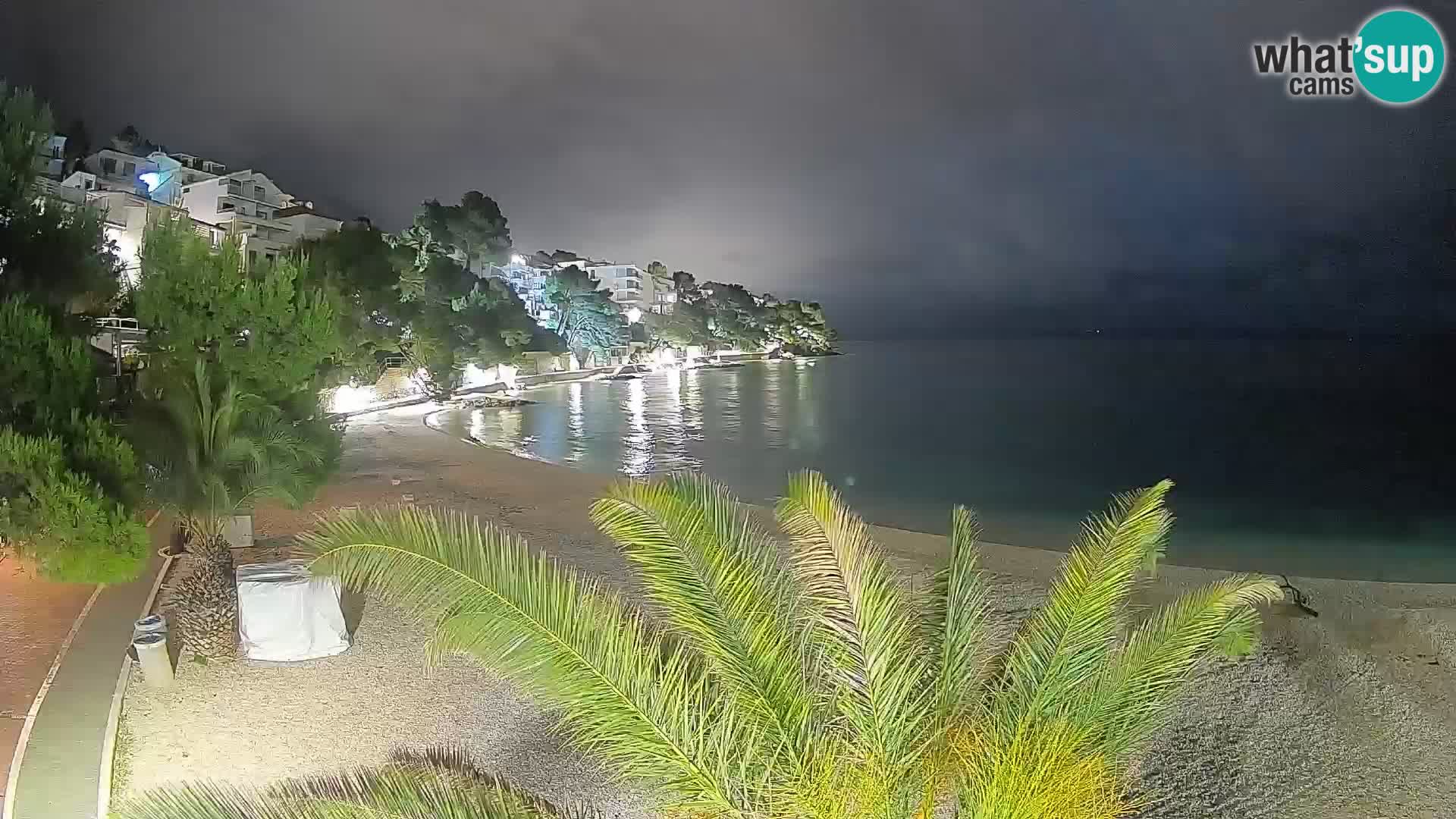 Webcam Lučica Strand Beach Brela – Liveblick von der Adriaküste