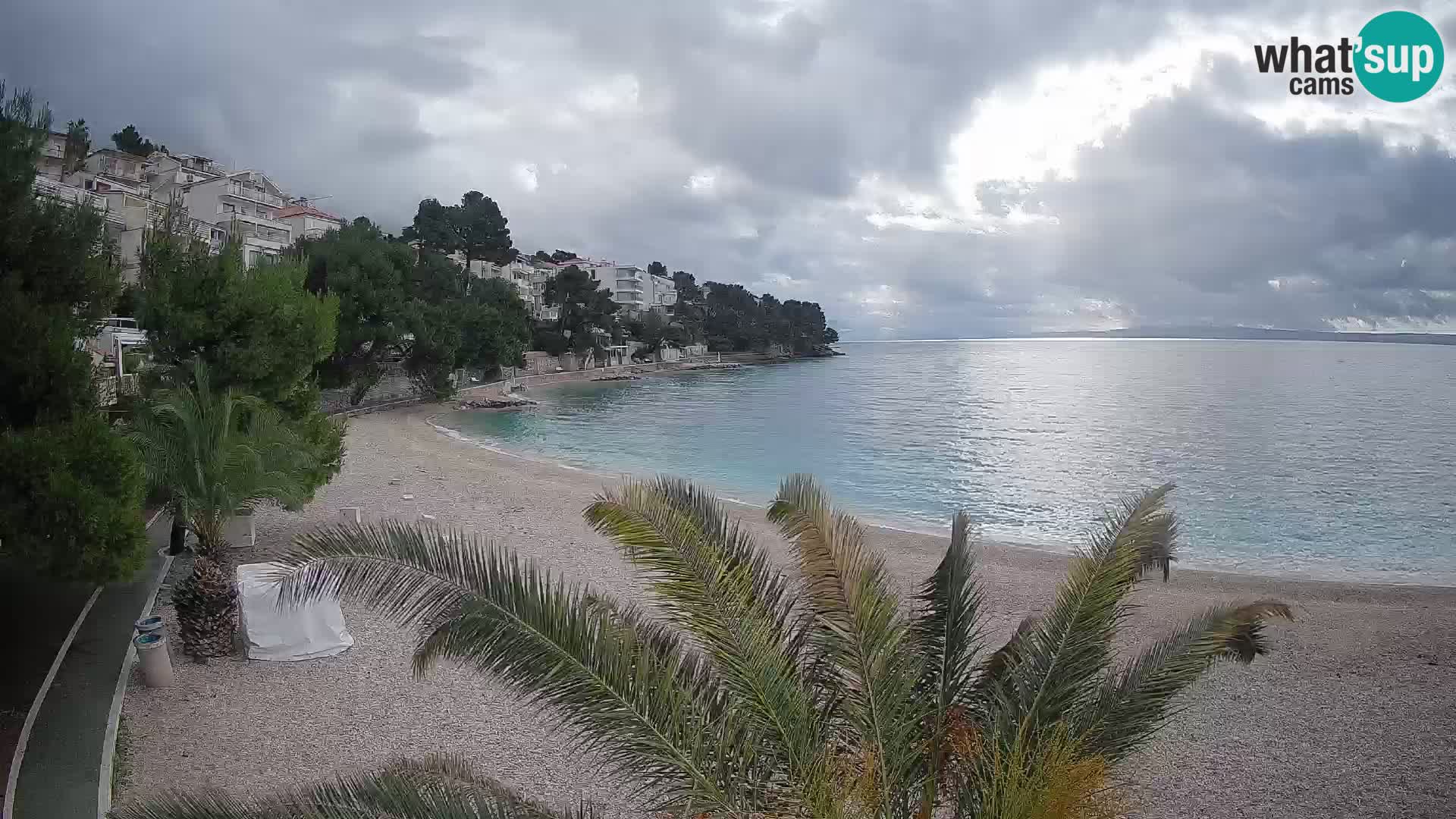 Webcam Lučica Strand Beach Brela – Liveblick von der Adriaküste
