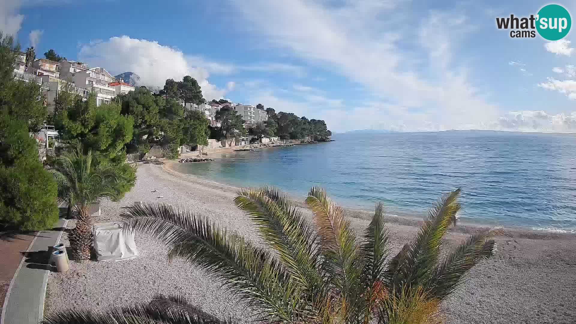 Webcam Lučica Strand Beach Brela – Liveblick von der Adriaküste