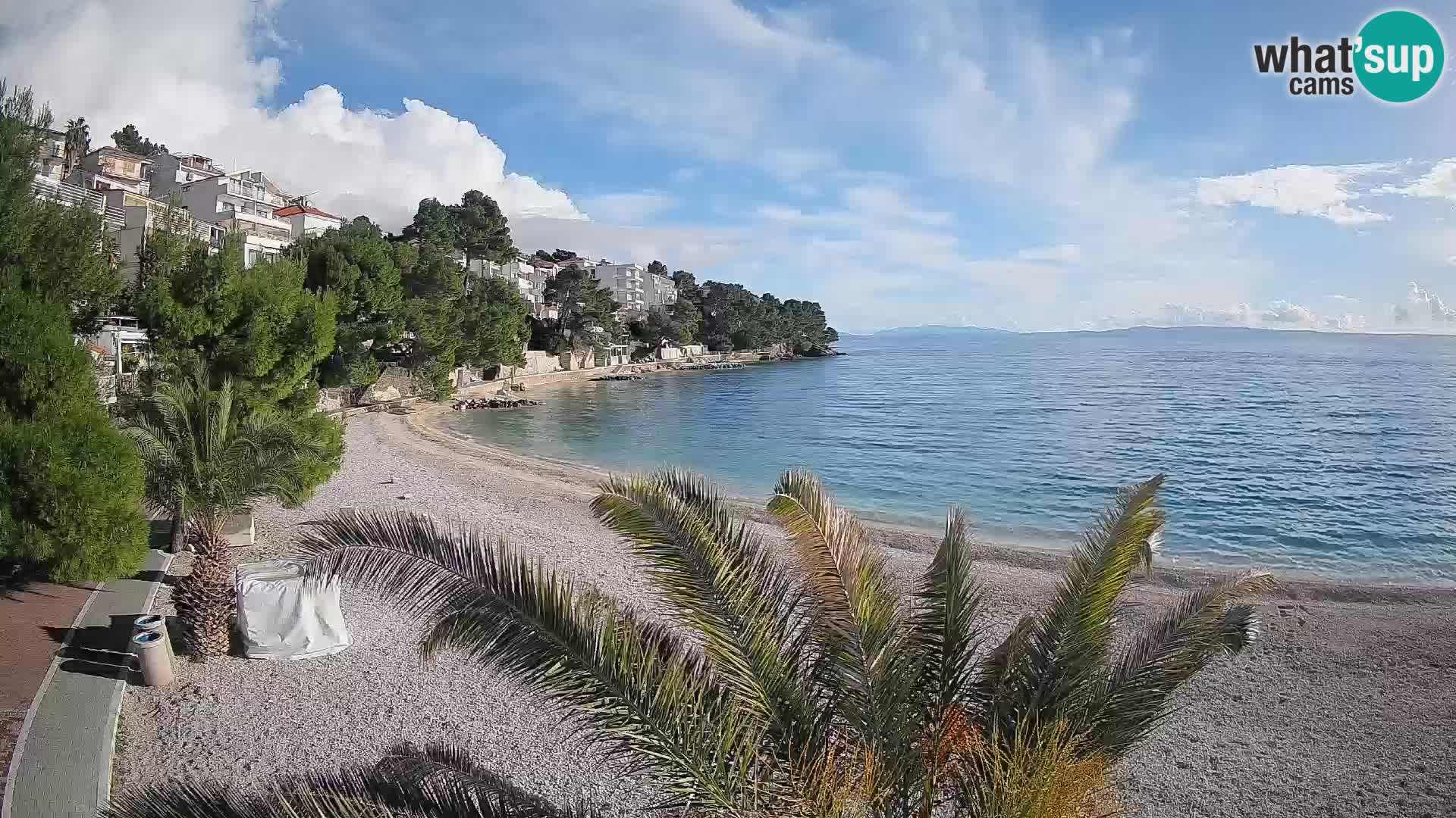 Webcam Plage Lučica Brela – Vue en direct sur la côte adriatique