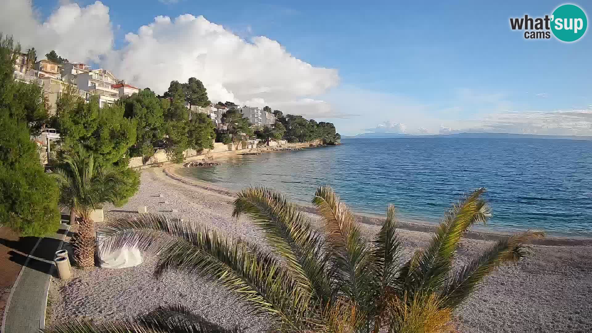 Webcam Lučica Strand Beach Brela – Liveblick von der Adriaküste