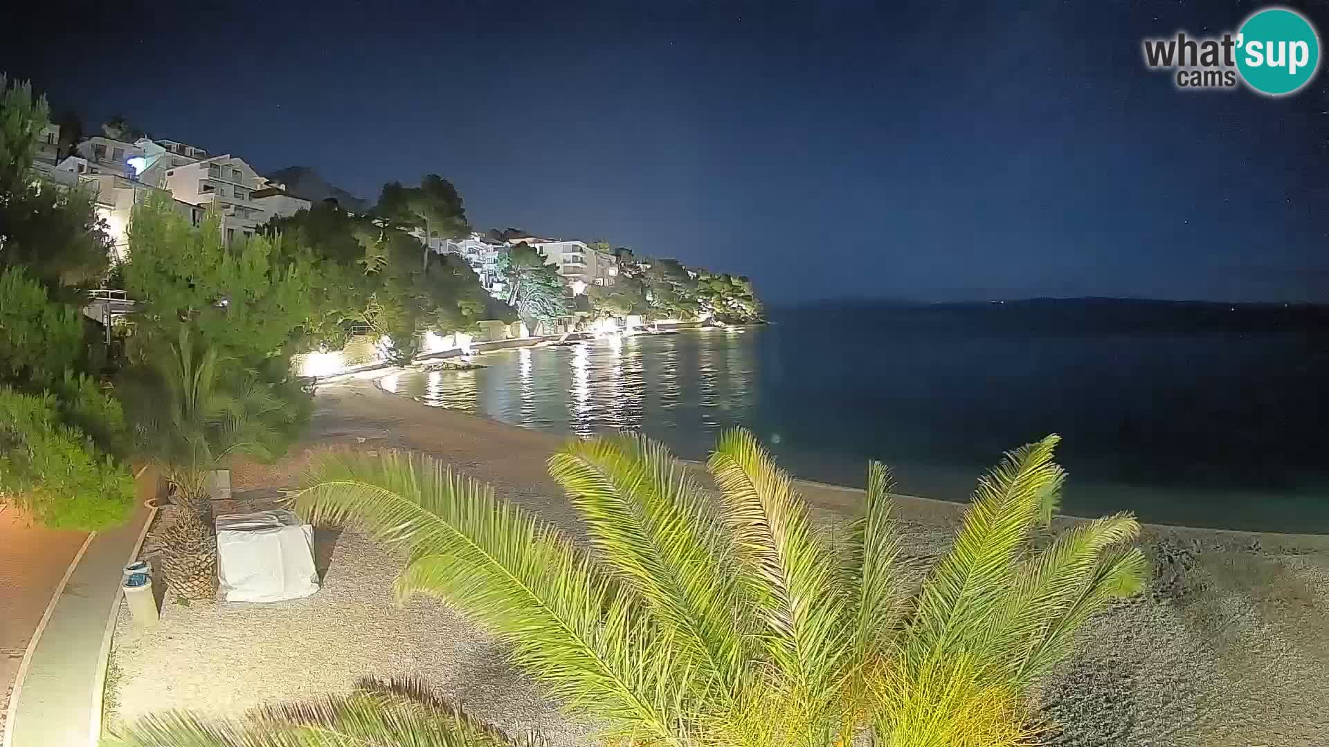 Webcam Lučica Strand Beach Brela – Liveblick von der Adriaküste
