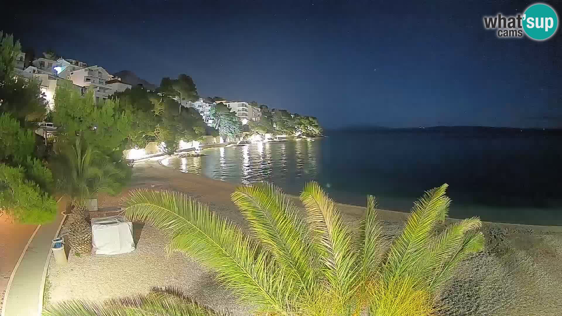 Webcam Lučica Strand Beach Brela – Liveblick von der Adriaküste