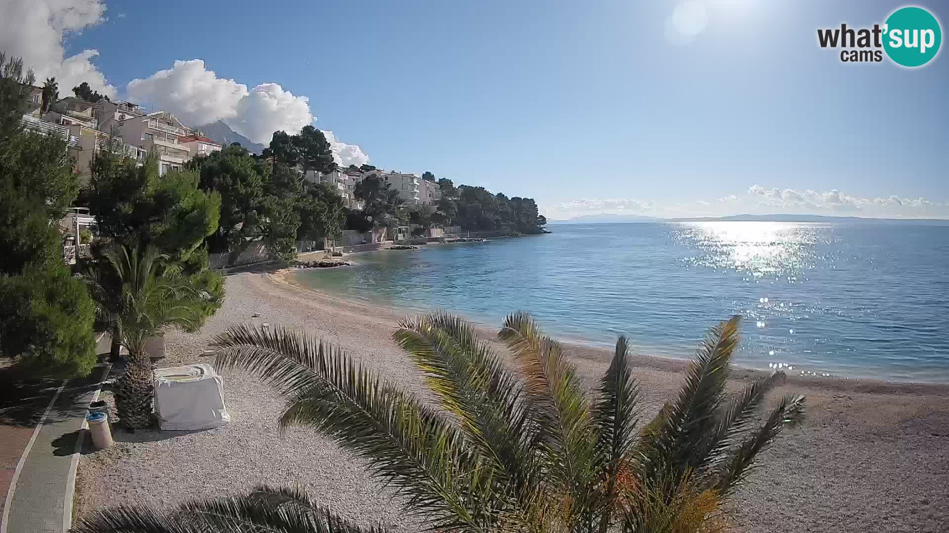 Webcam Lučica Strand Beach Brela – Liveblick von der Adriaküste