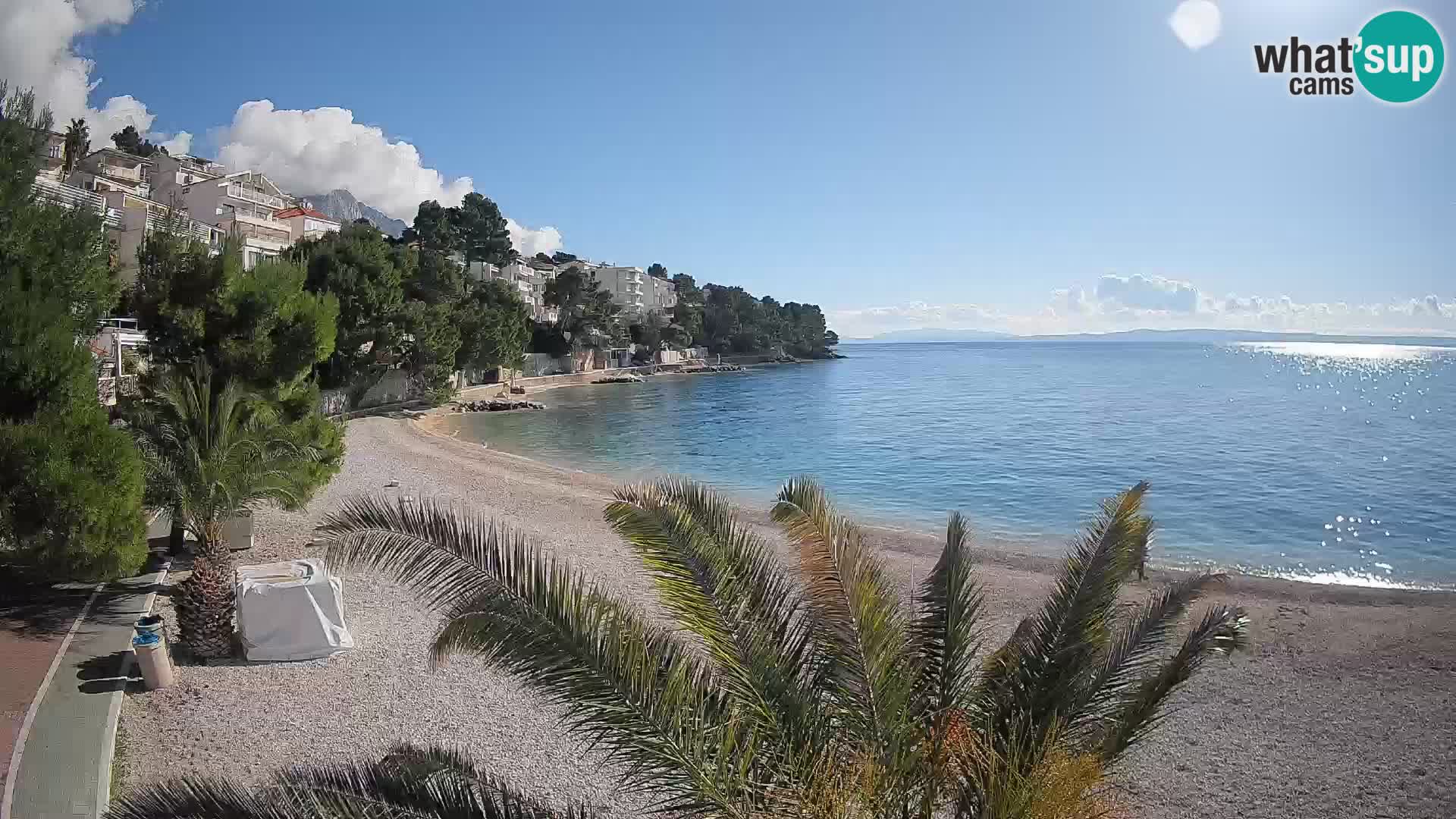 Webcam Lučica Strand Beach Brela – Liveblick von der Adriaküste