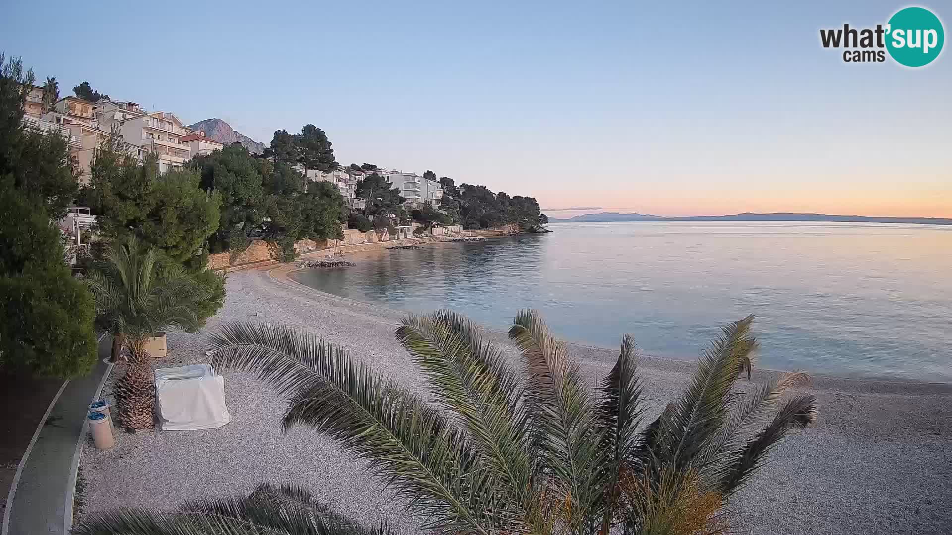 Webcam Spiaggia Lučica Brela – Vista live sulla costa adriatica