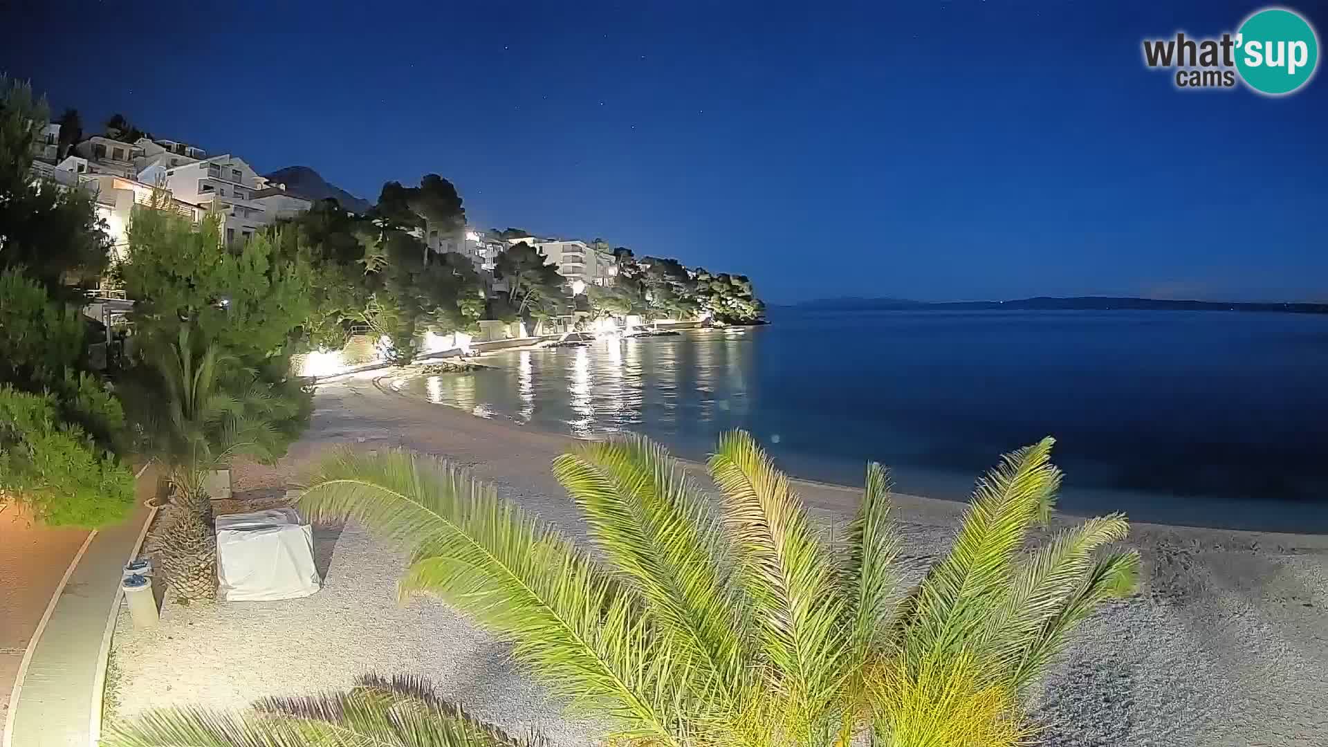Webcam Plage Lučica Brela – Vue en direct sur la côte adriatique
