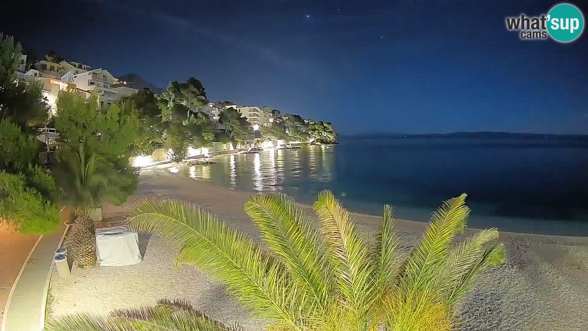 Web kamera Plaža Lučica Brela – Pogled uživo na jadransku obalu