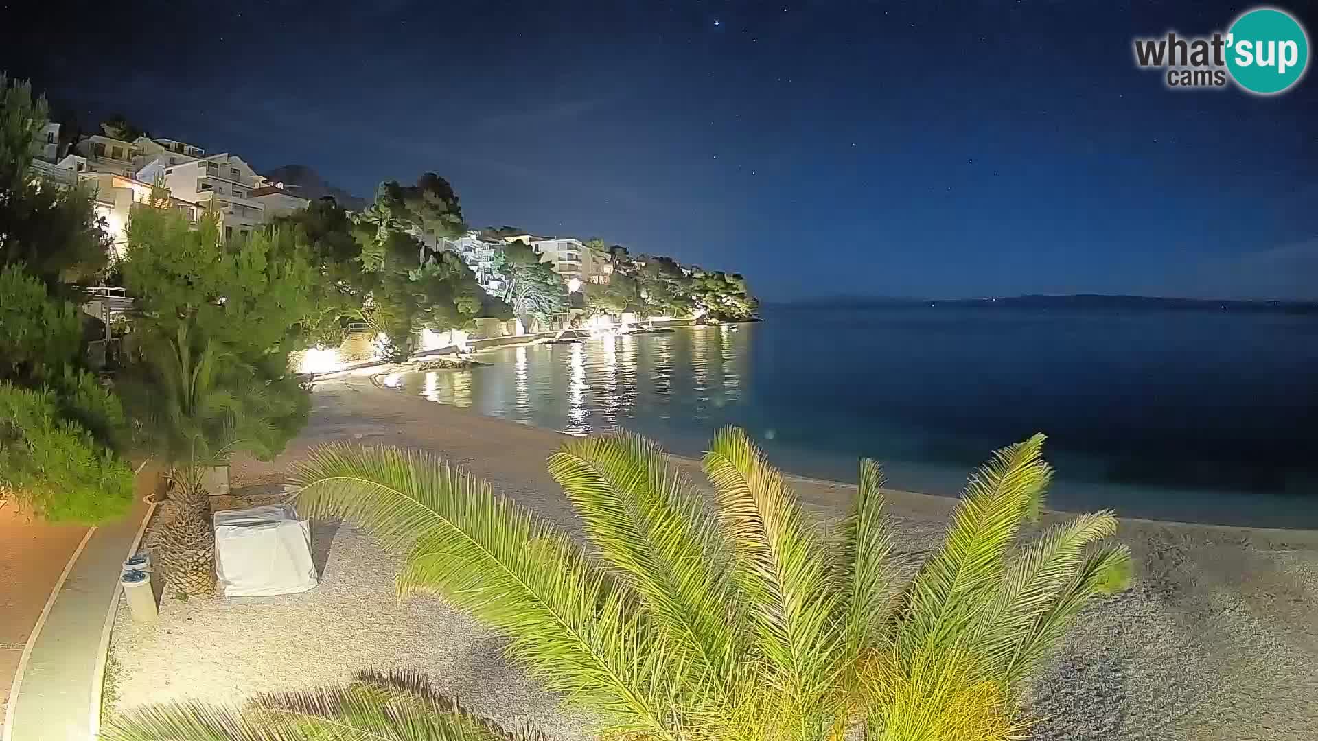 Webcam Lučica Strand Beach Brela – Liveblick von der Adriaküste