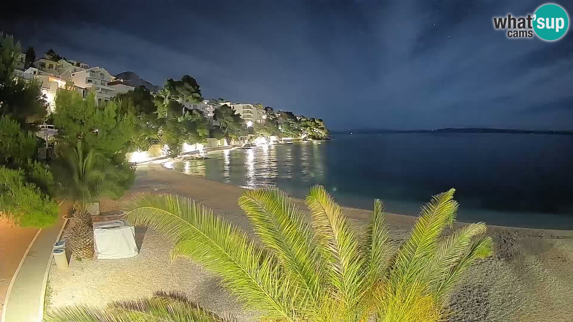 Web kamera Plaža Lučica Brela – Pogled uživo na jadransku obalu