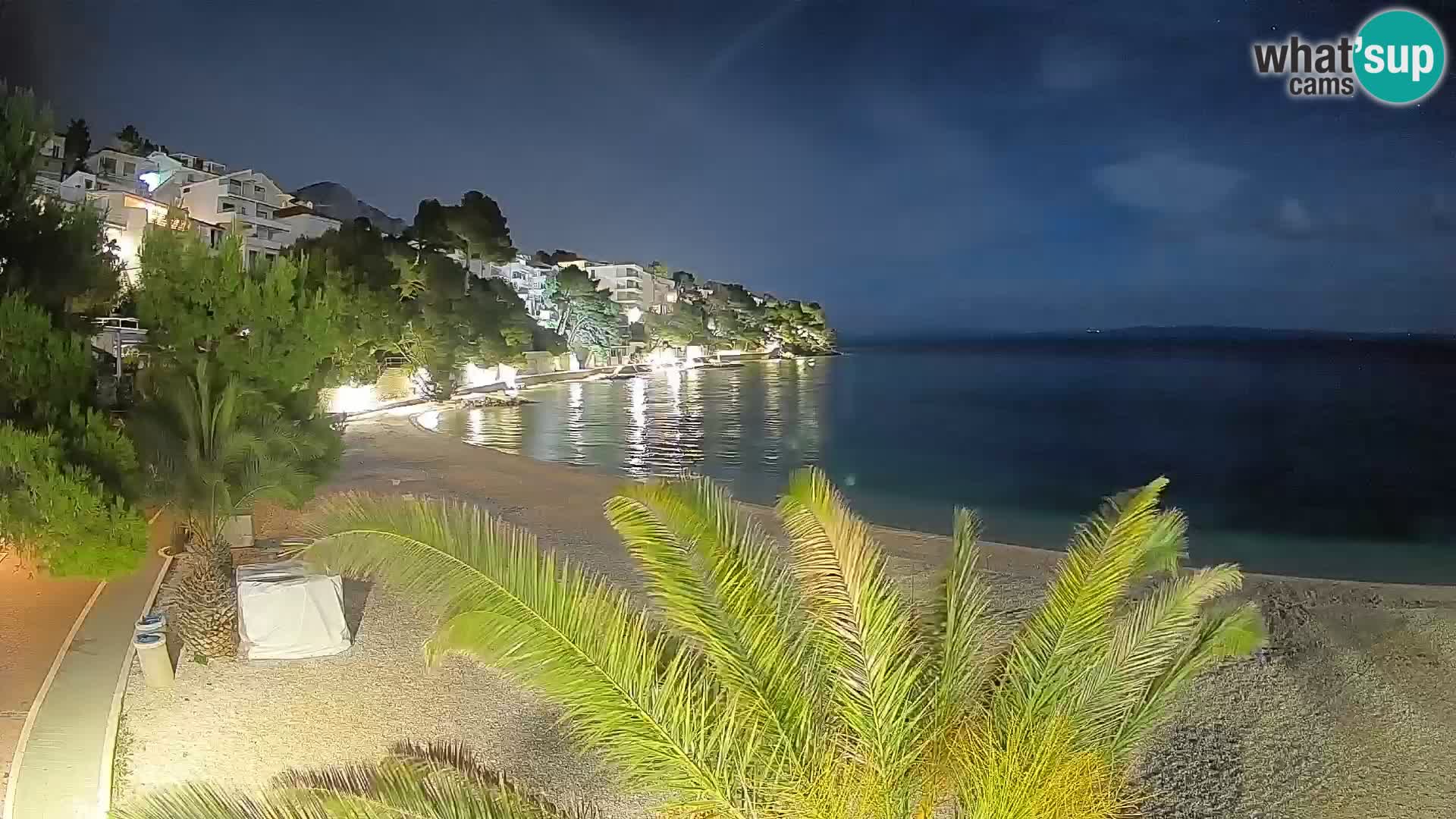 Web kamera Plaža Lučica Brela – Pogled uživo na jadransku obalu