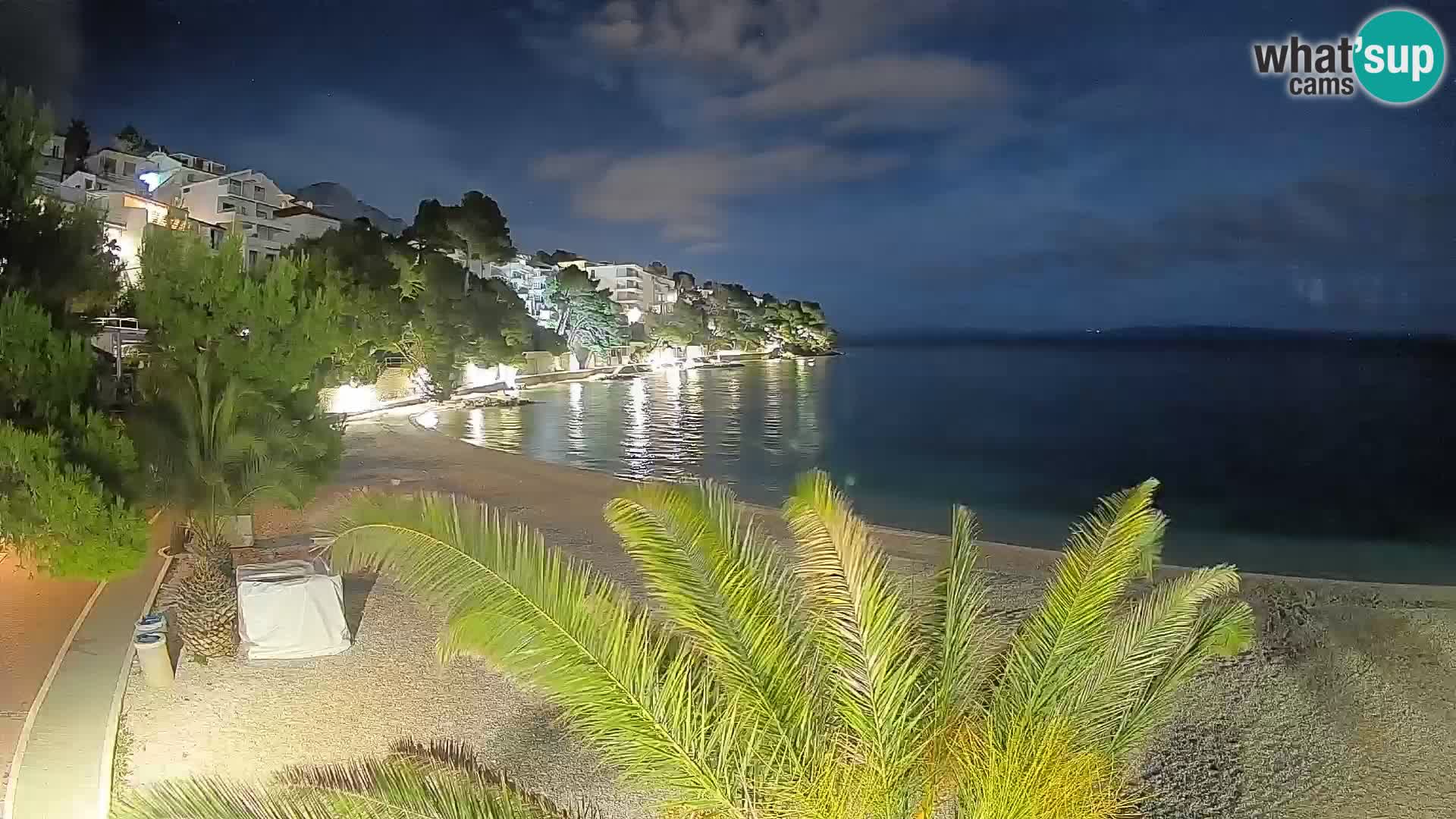 Spletna kamera Plaža Lučica Brela – Pogled v živo na Jadransko obalo
