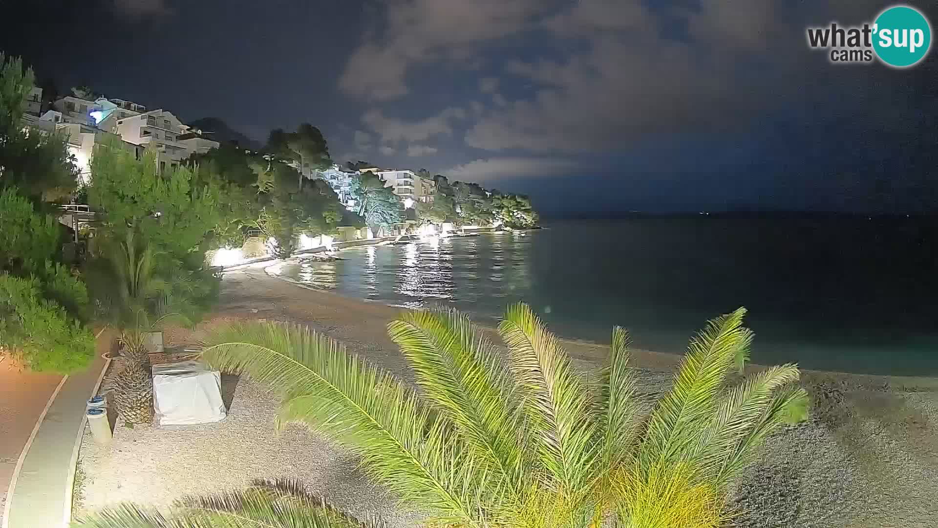 Webcam Plage Lučica Brela – Vue en direct sur la côte adriatique