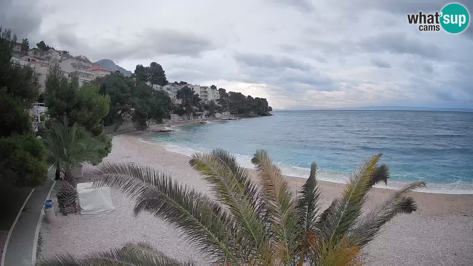 Webcam Plage Lučica Brela – Vue en direct sur la côte adriatique