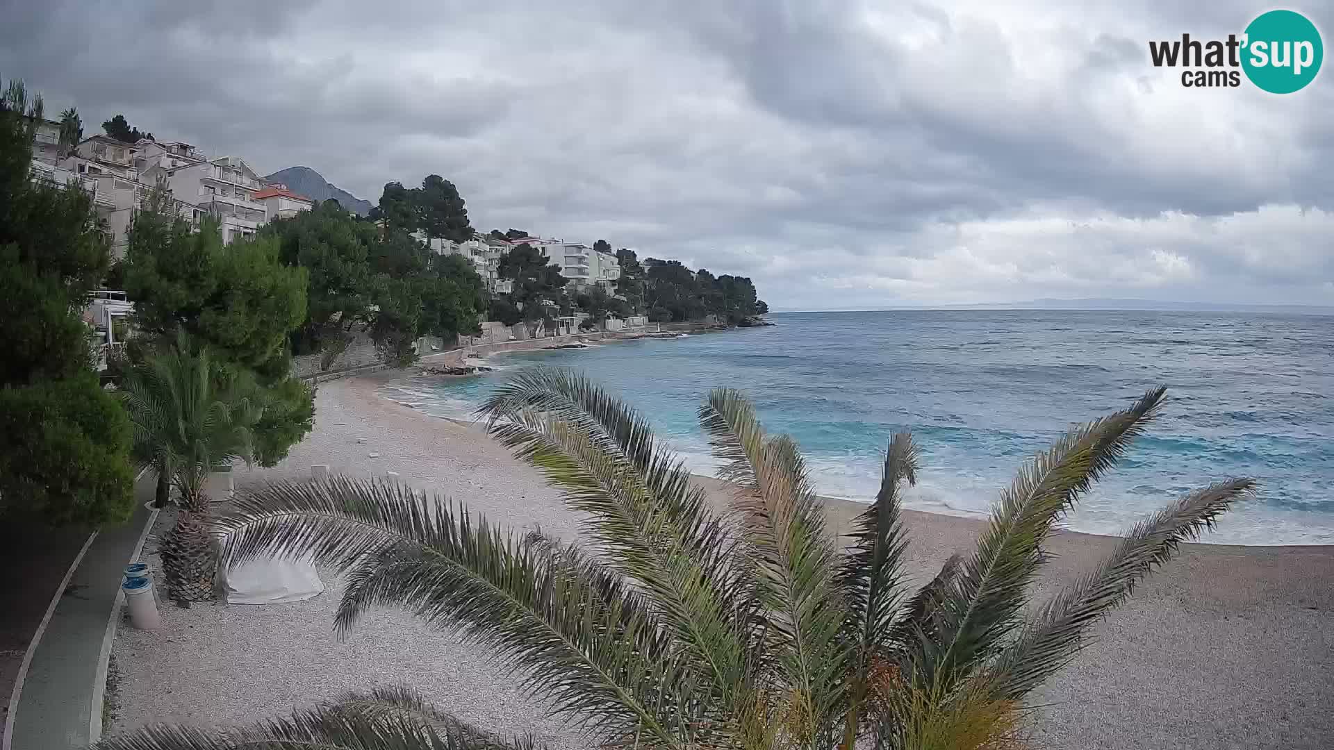 Webcam Lučica Strand Beach Brela – Liveblick von der Adriaküste