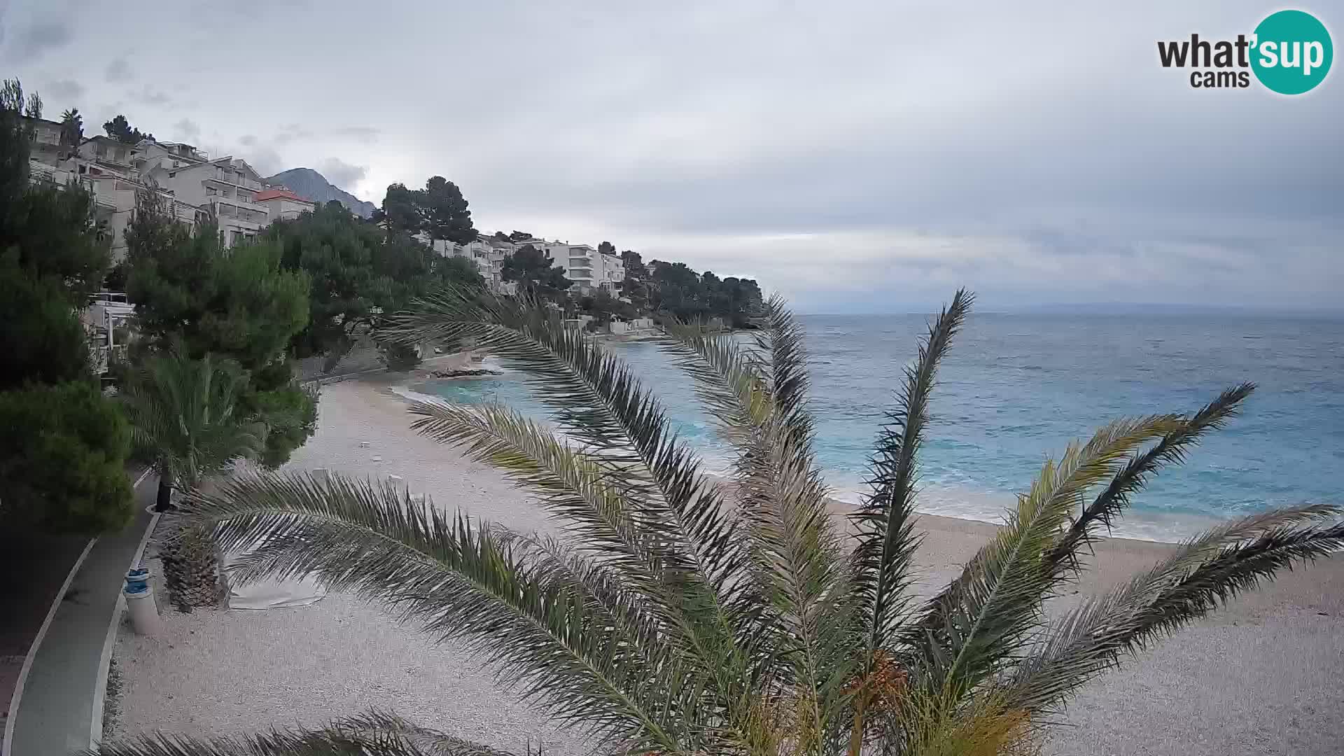 Webcam Lučica Strand Beach Brela – Liveblick von der Adriaküste