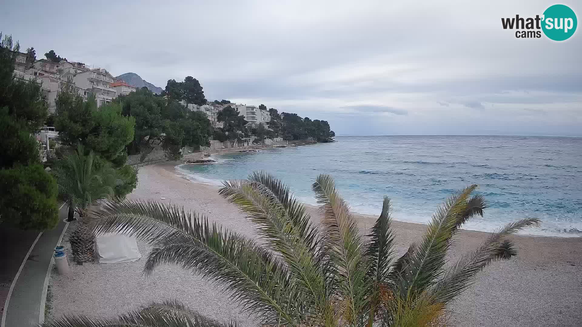 Webcam Lučica Strand Beach Brela – Liveblick von der Adriaküste
