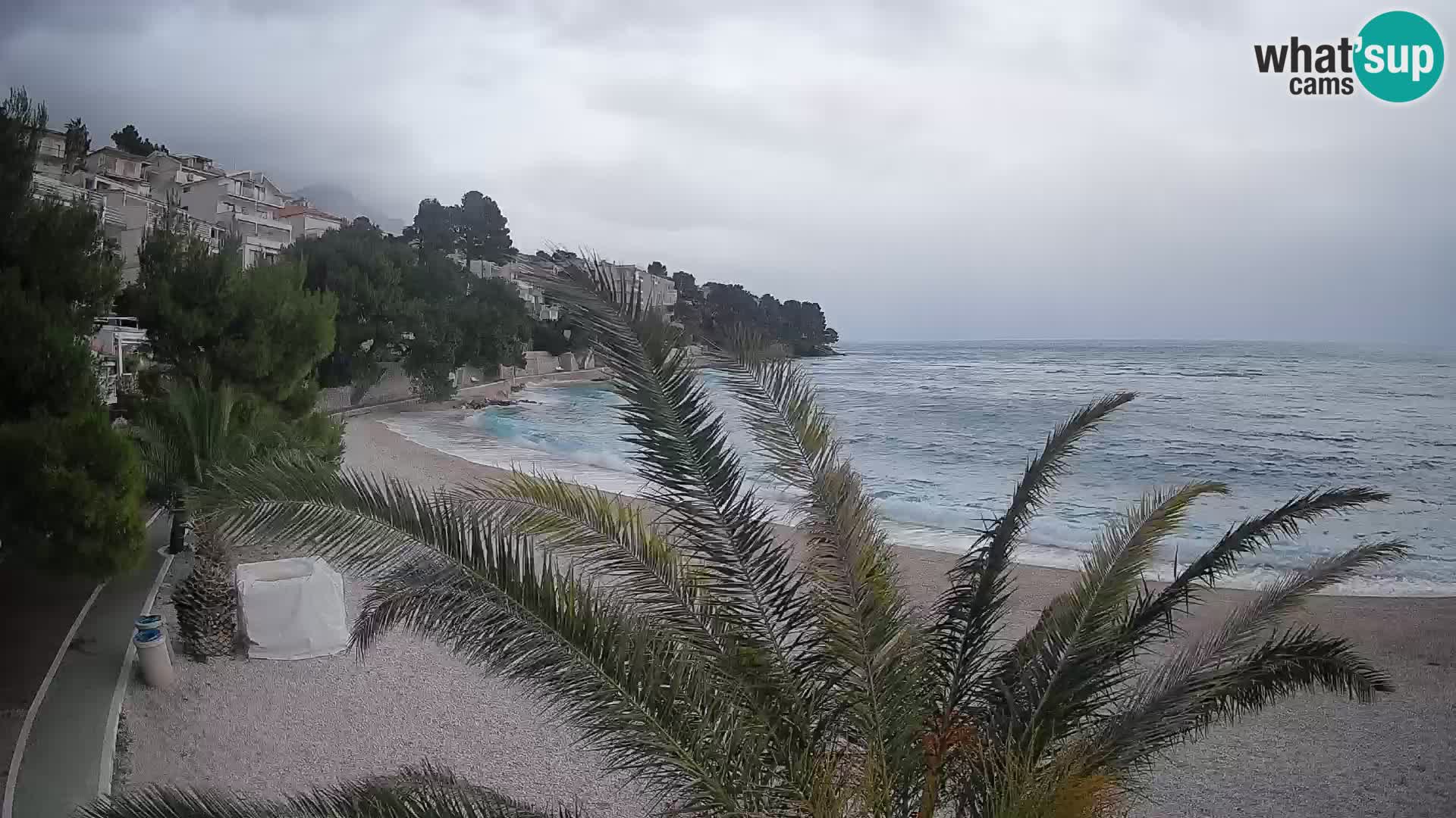 Webcam Lučica Strand Beach Brela – Liveblick von der Adriaküste