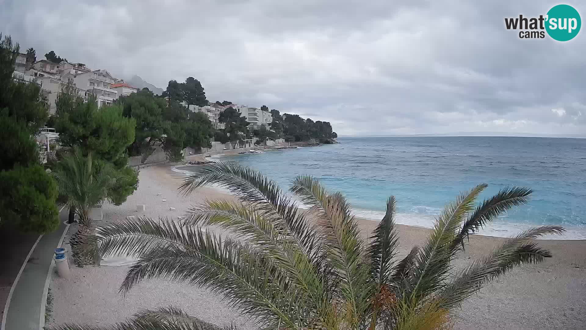 Webcam Lučica Strand Beach Brela – Liveblick von der Adriaküste