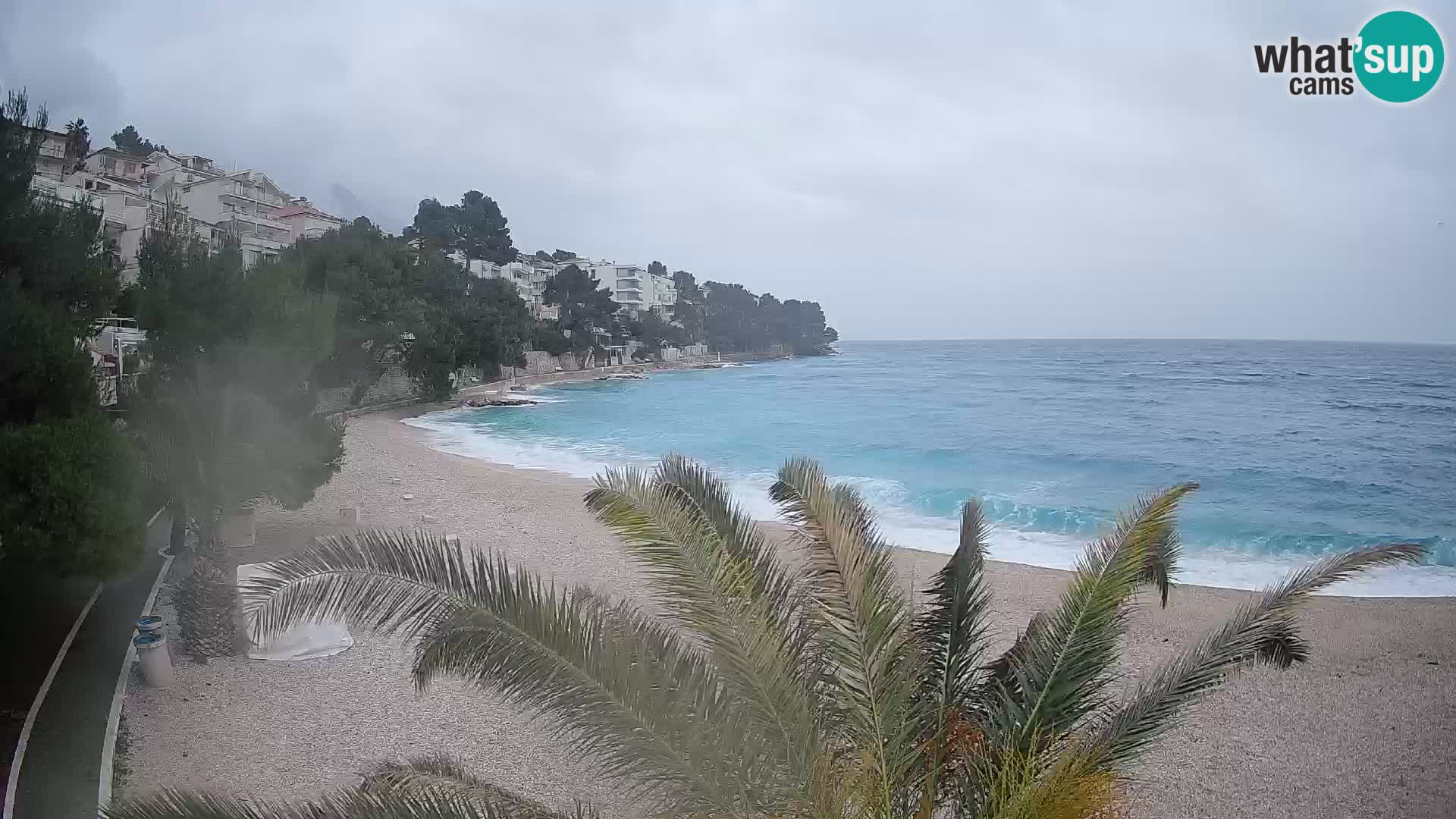 Webcam Spiaggia Lučica Brela – Vista live sulla costa adriatica
