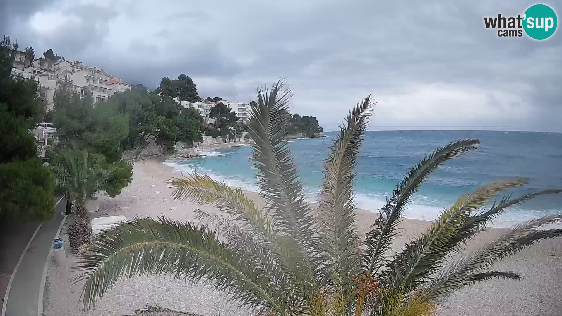 Webcam Playa Lučica Brela – Vista en directo de la costa adriática