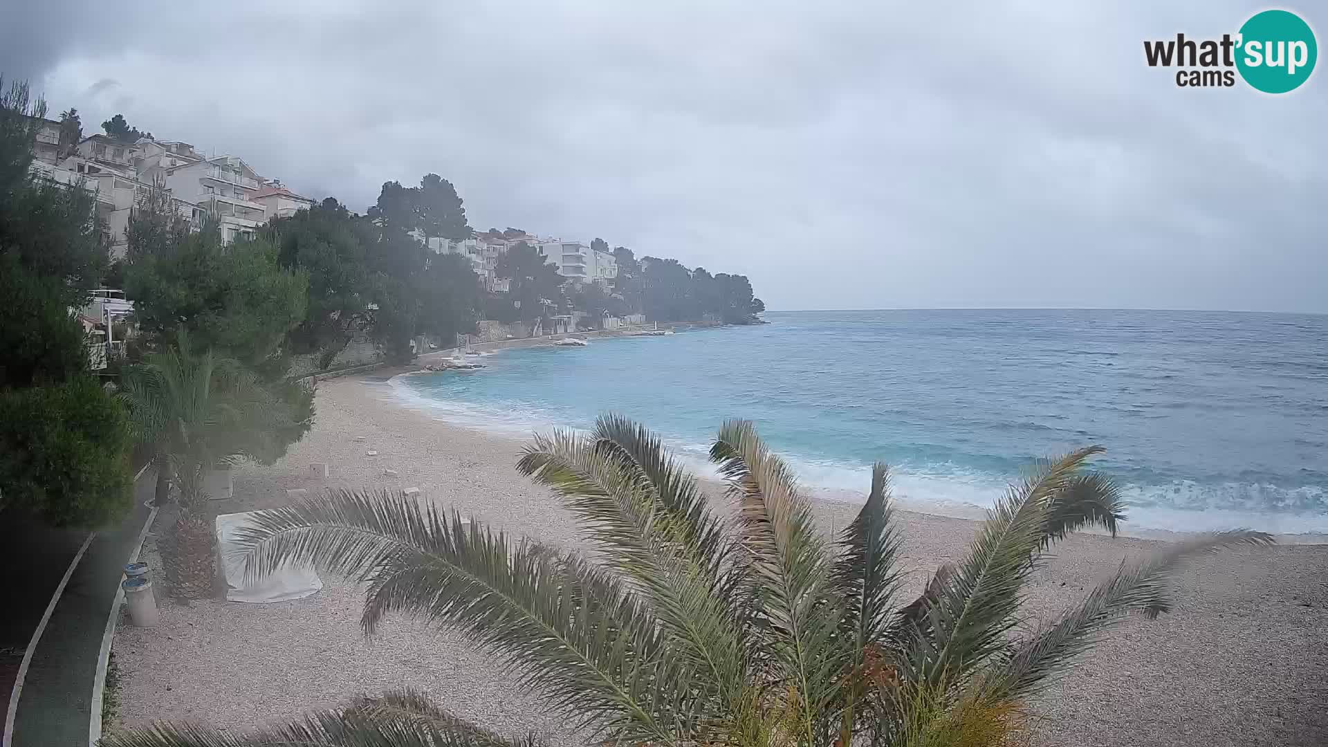 Webcam Plage Lučica Brela – Vue en direct sur la côte adriatique