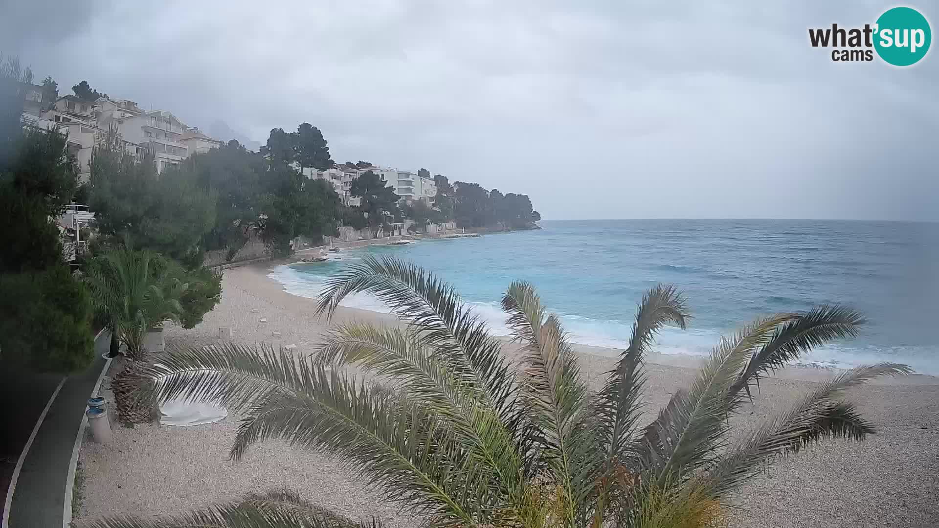 Webcam Lučica Strand Beach Brela – Liveblick von der Adriaküste