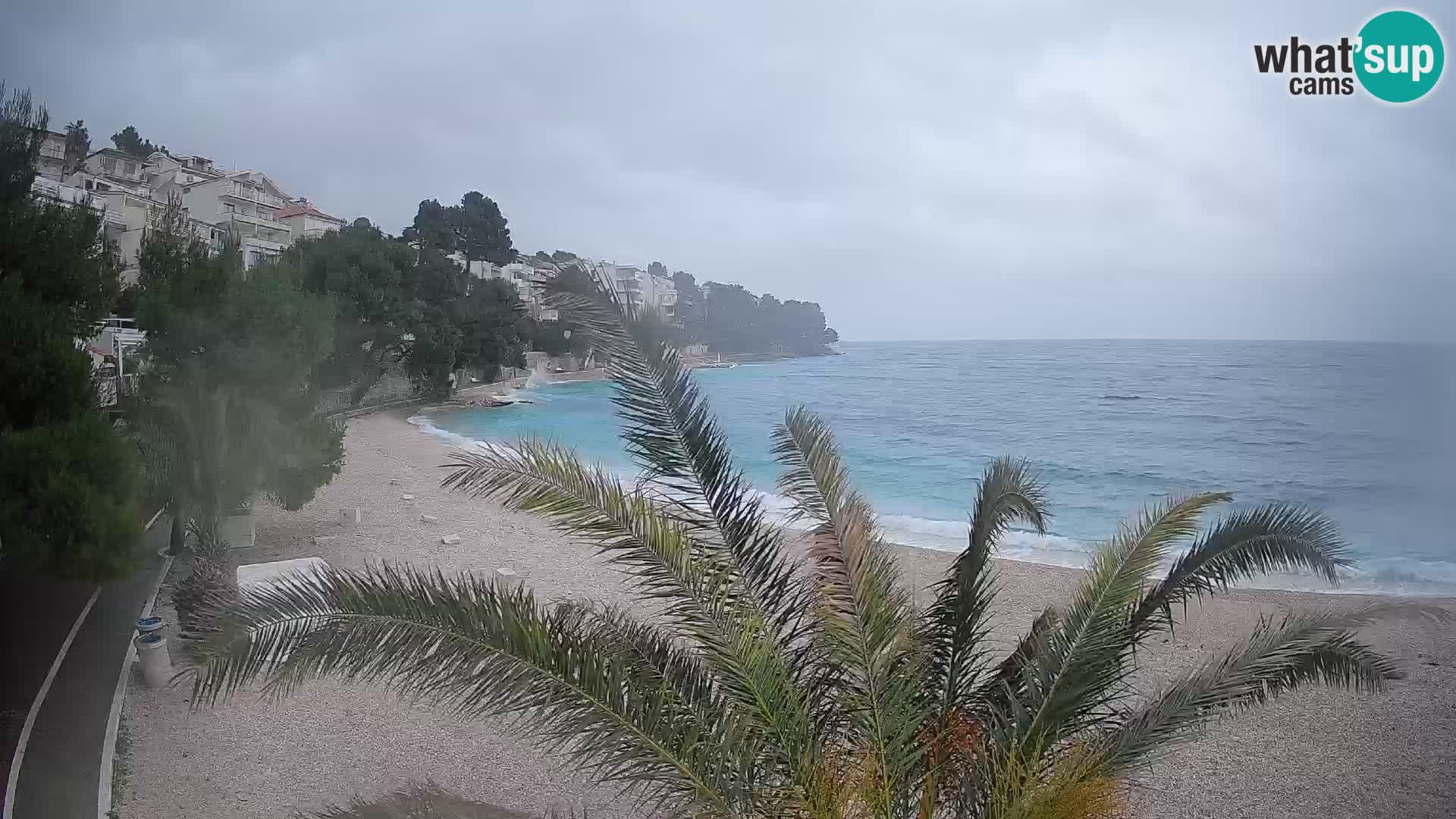 Webcam Lučica Strand Beach Brela – Liveblick von der Adriaküste